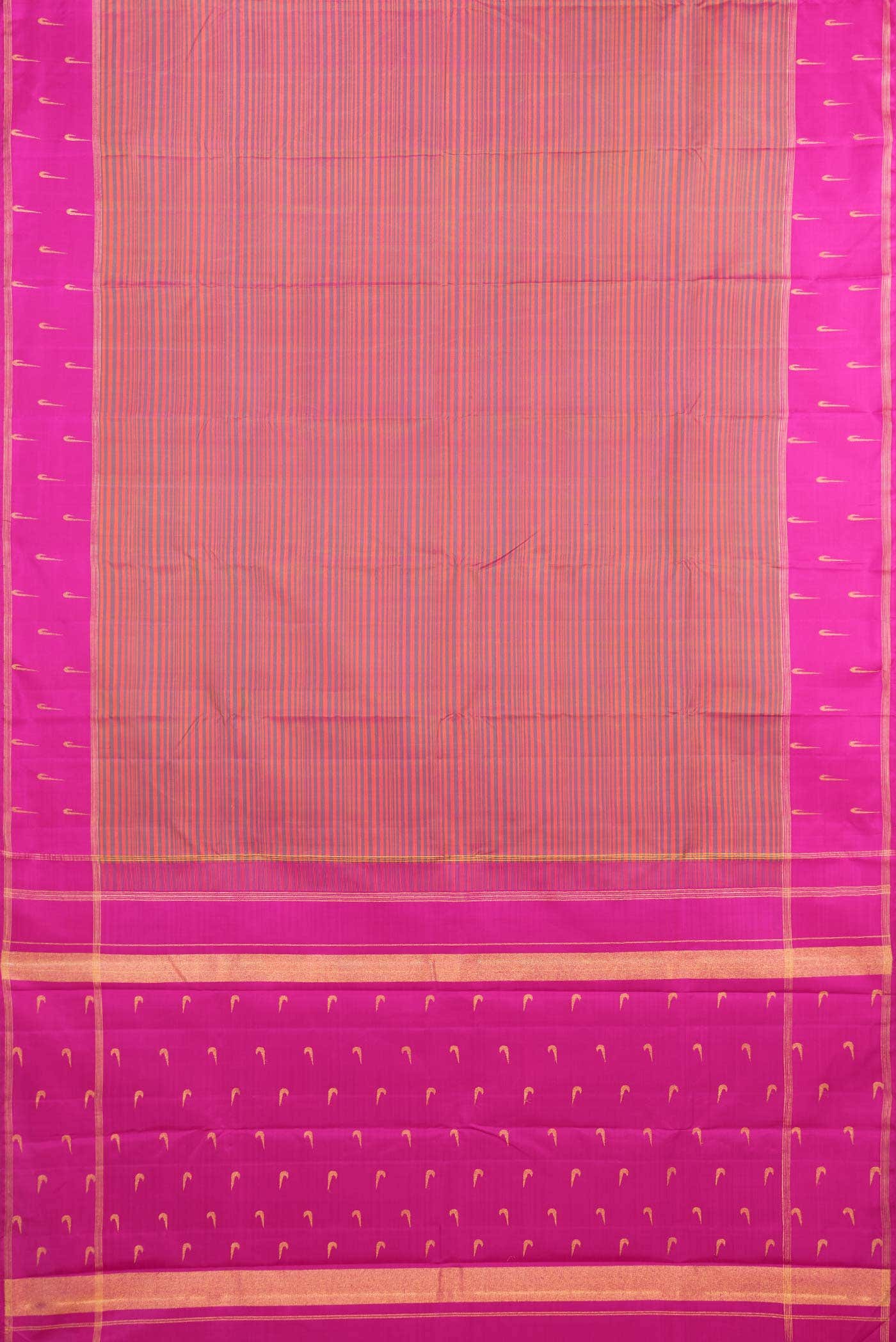 Pure Silk Pure Zari Multi Kanchipuram Saree