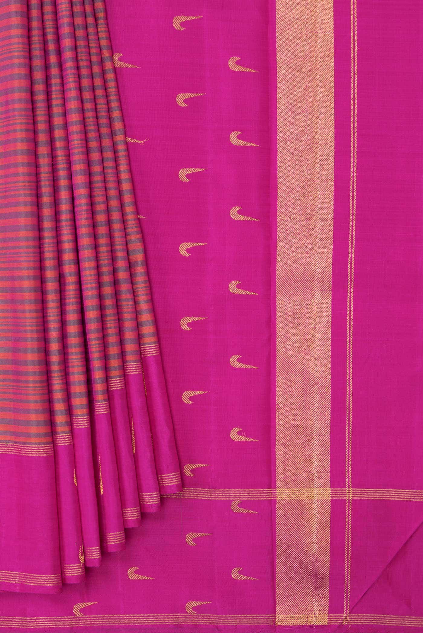 Pure Silk Pure Zari Multi Kanchipuram Saree