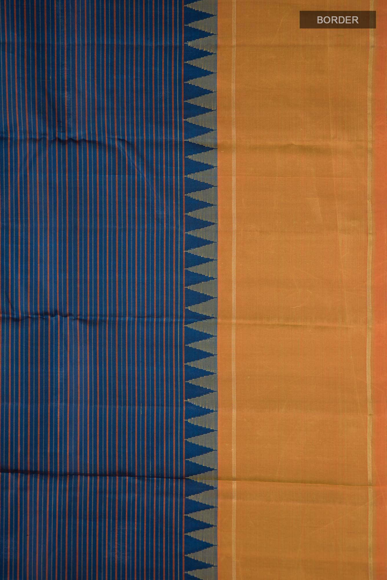 Pure Silk Pure Zari Blue Kanchipuram Saree