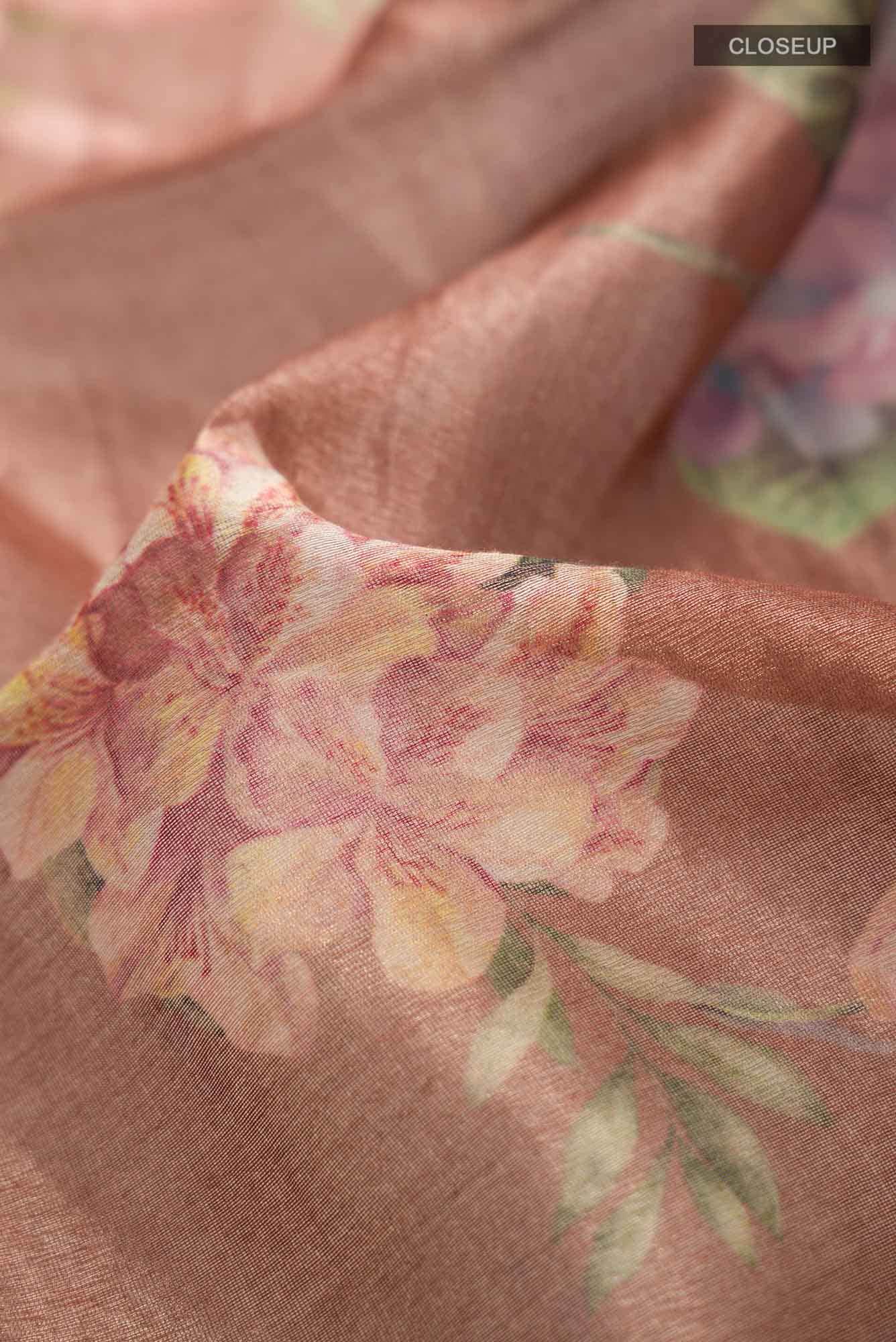 Brown Organza Silk Saree