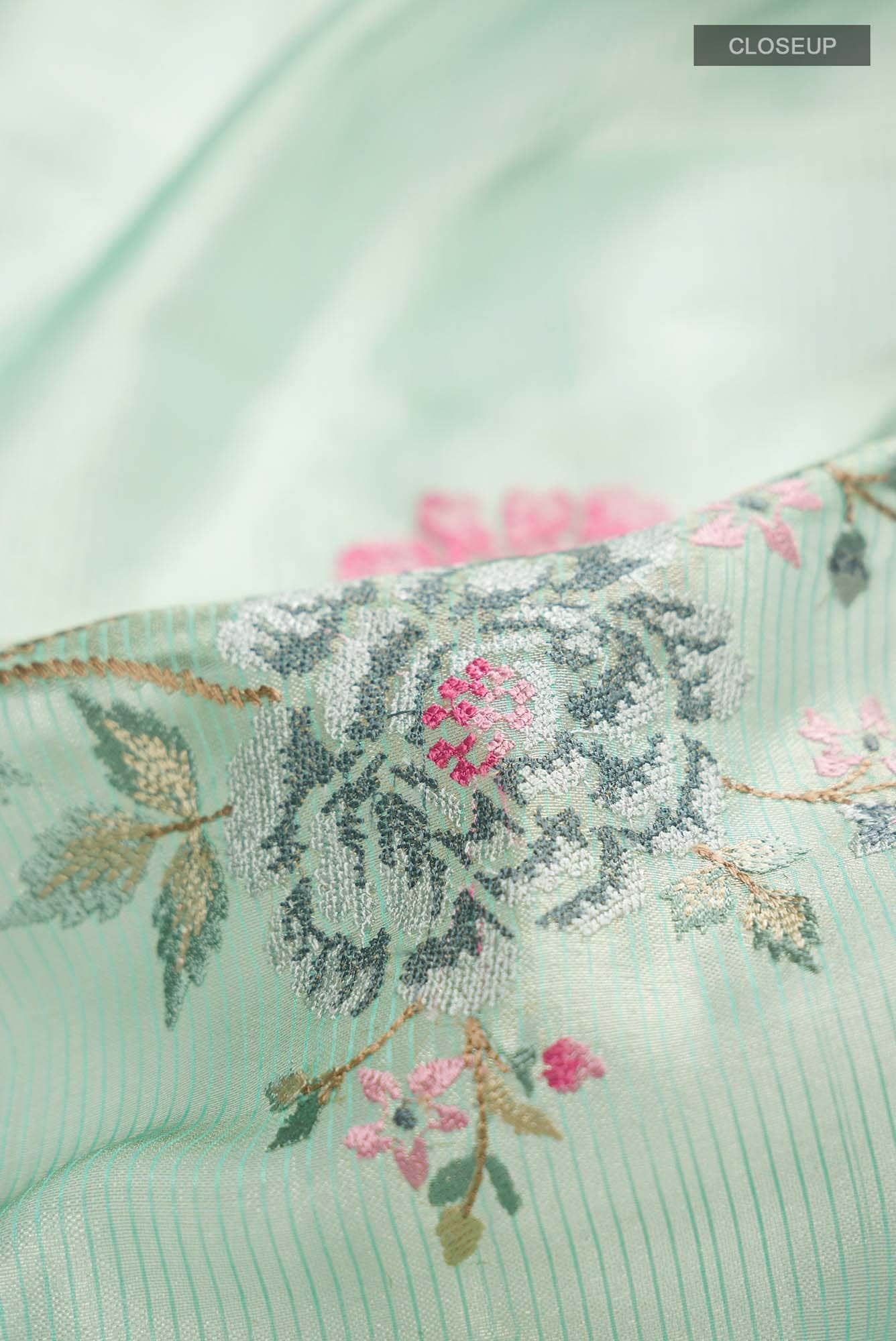 Green Organza Silk Saree