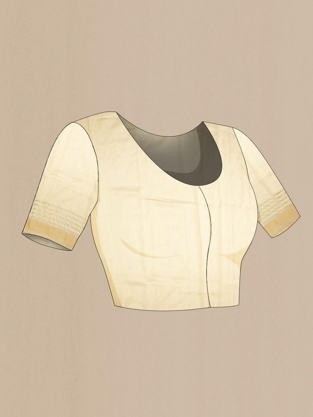 Beige Organza Silk Saree