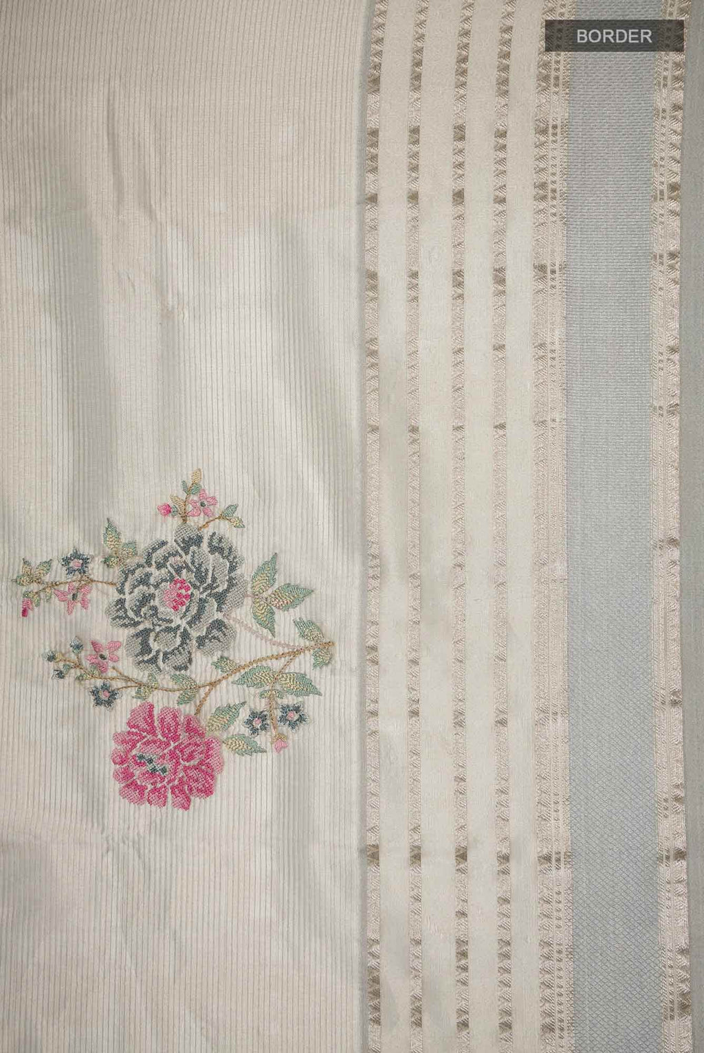 Grey Organza Silk Saree
