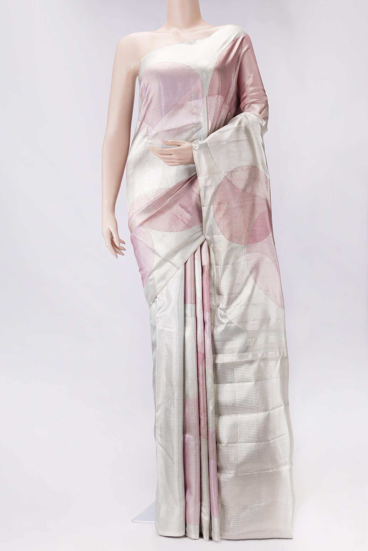 Pink Dual Tone Kanchipuram Tissue Silk Saree