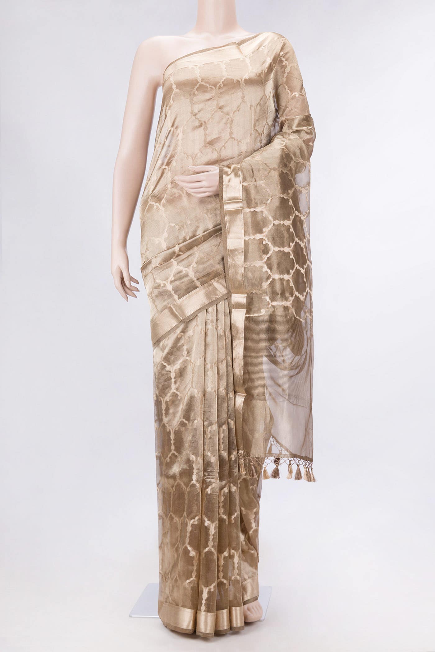 Mehandi Green Dual Tone Organza Silk Saree