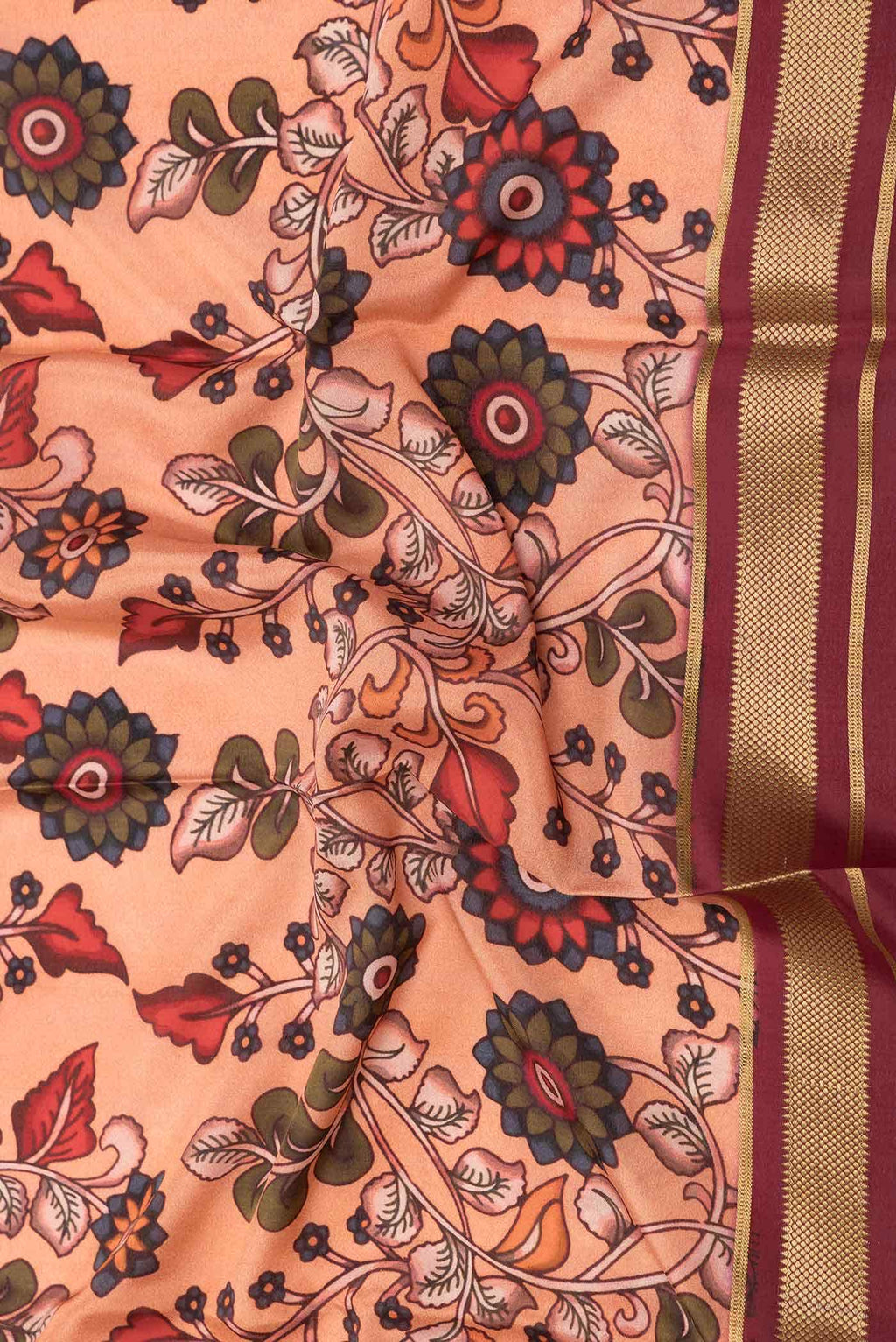 Peach Dual Tone Mysore Crepe Saree