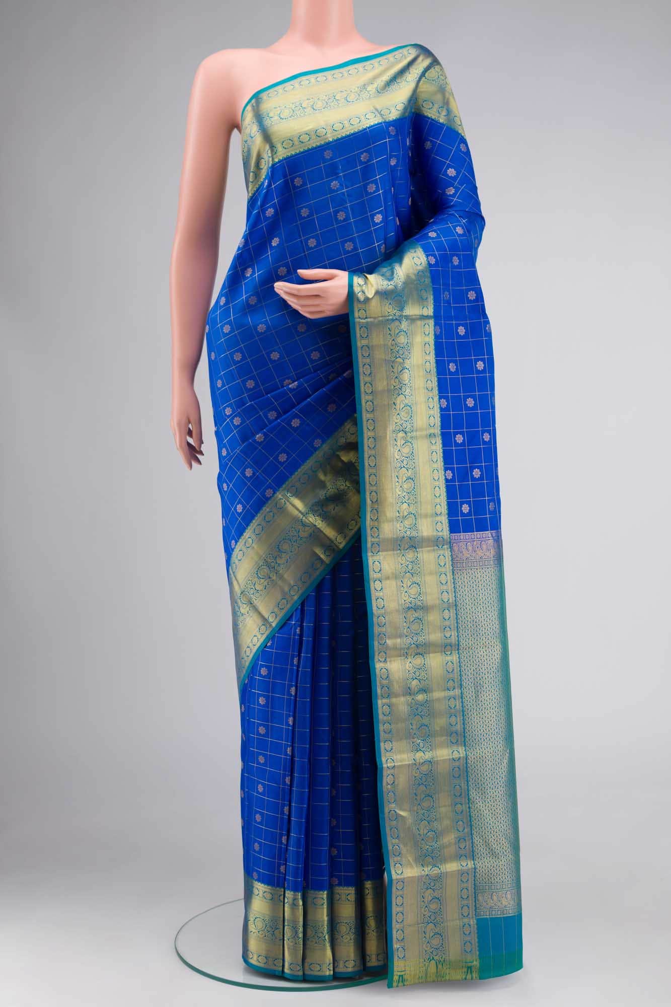 Blue Kanchipuram Silk Saree