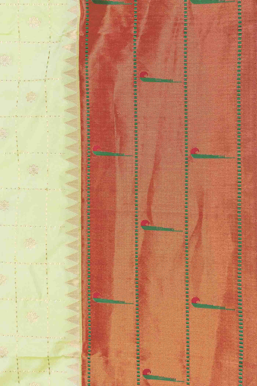 Pista Green Dual Tone Paithani Silk Saree