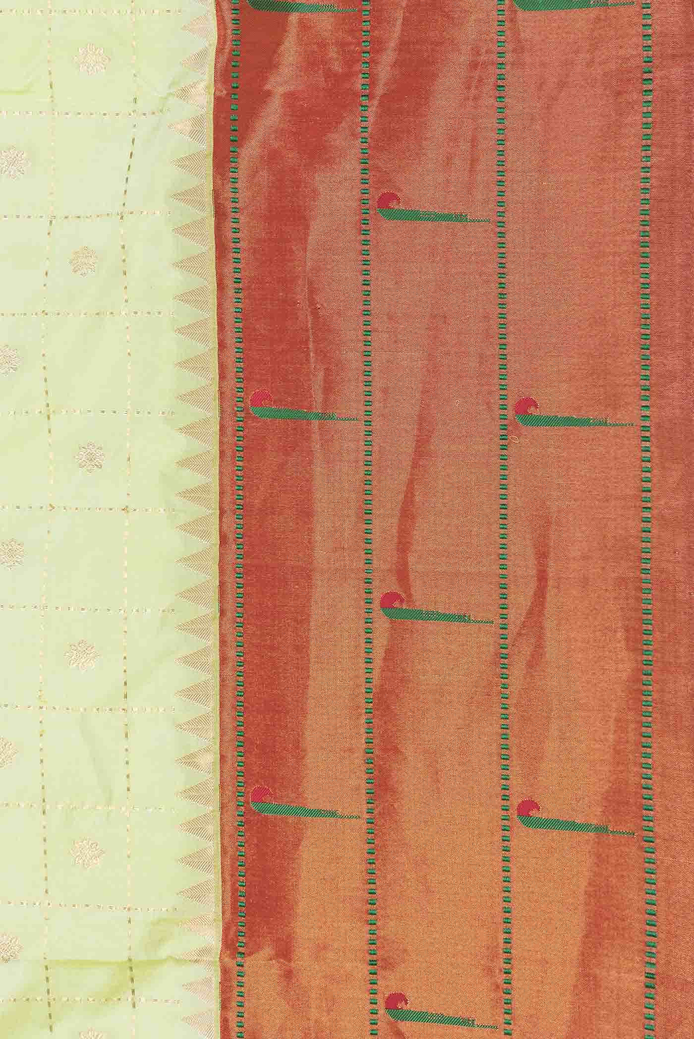 Pista Green Dual Tone Paithani Silk Saree