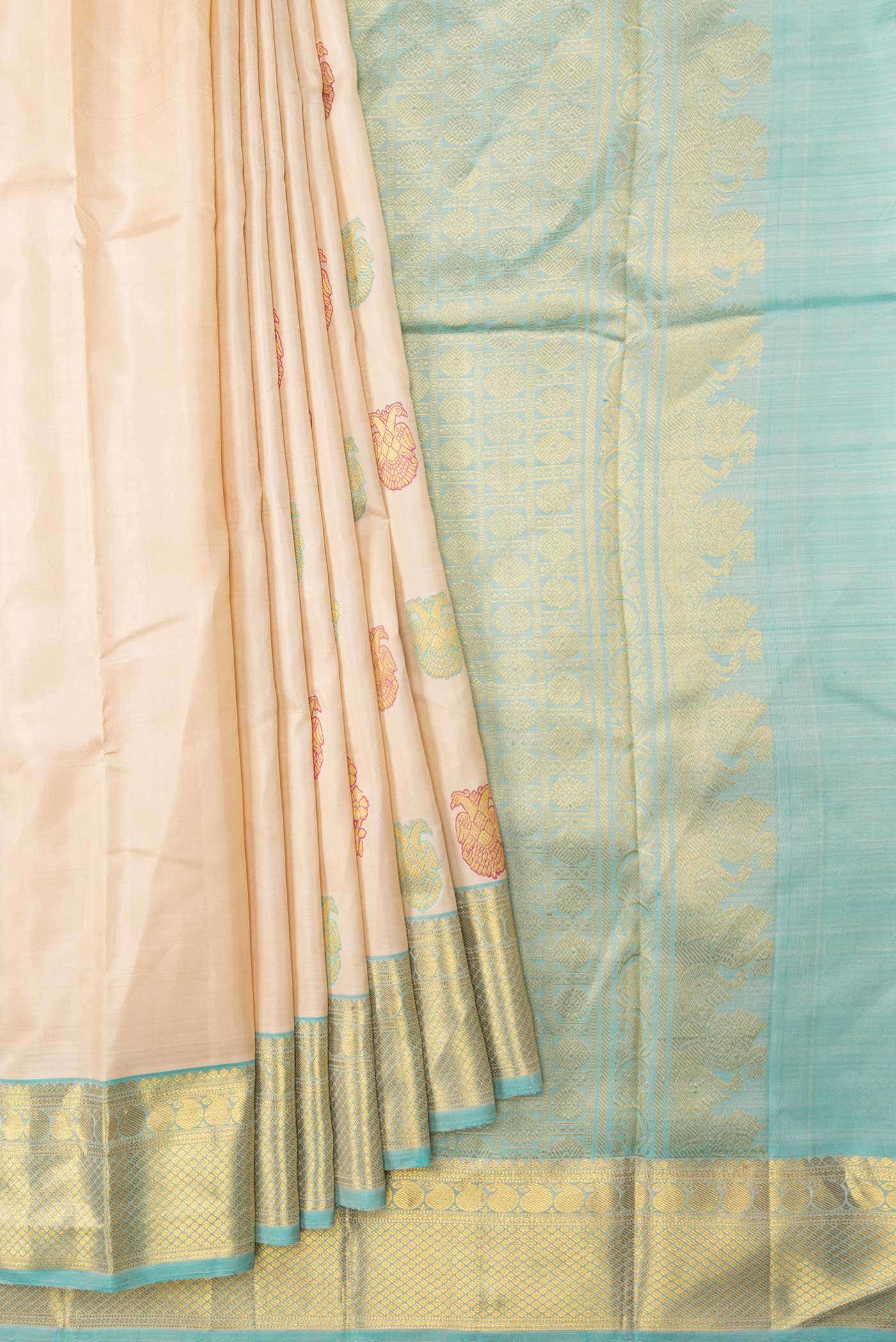 Pure Silk Pure Zari Sandal Kanchipuram Saree