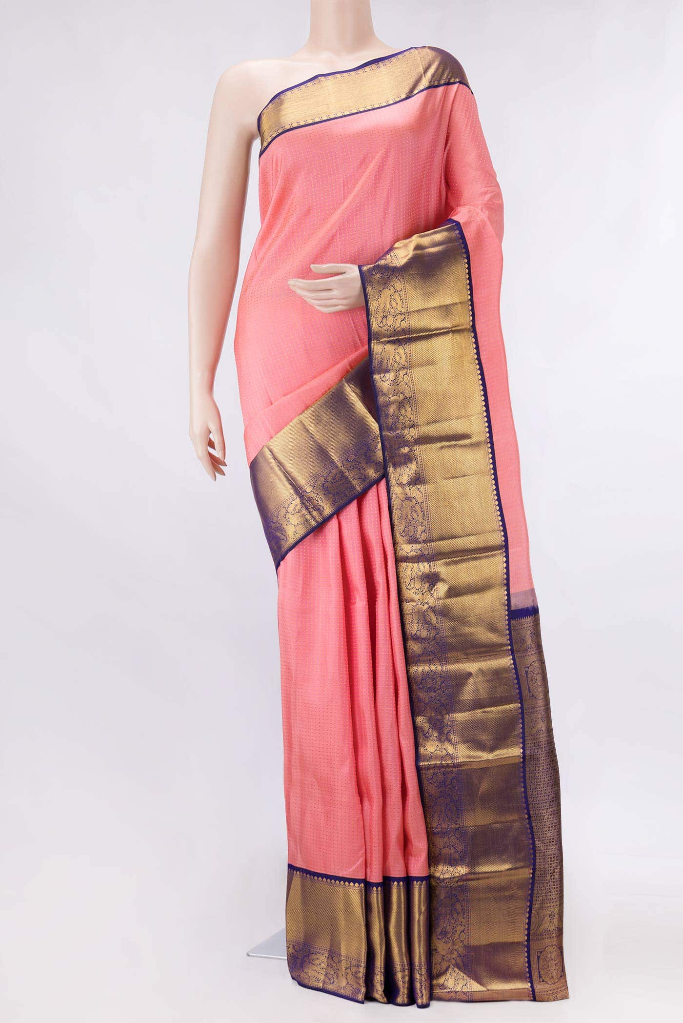 Pink Dual Tone Kanchipuram Silk Saree