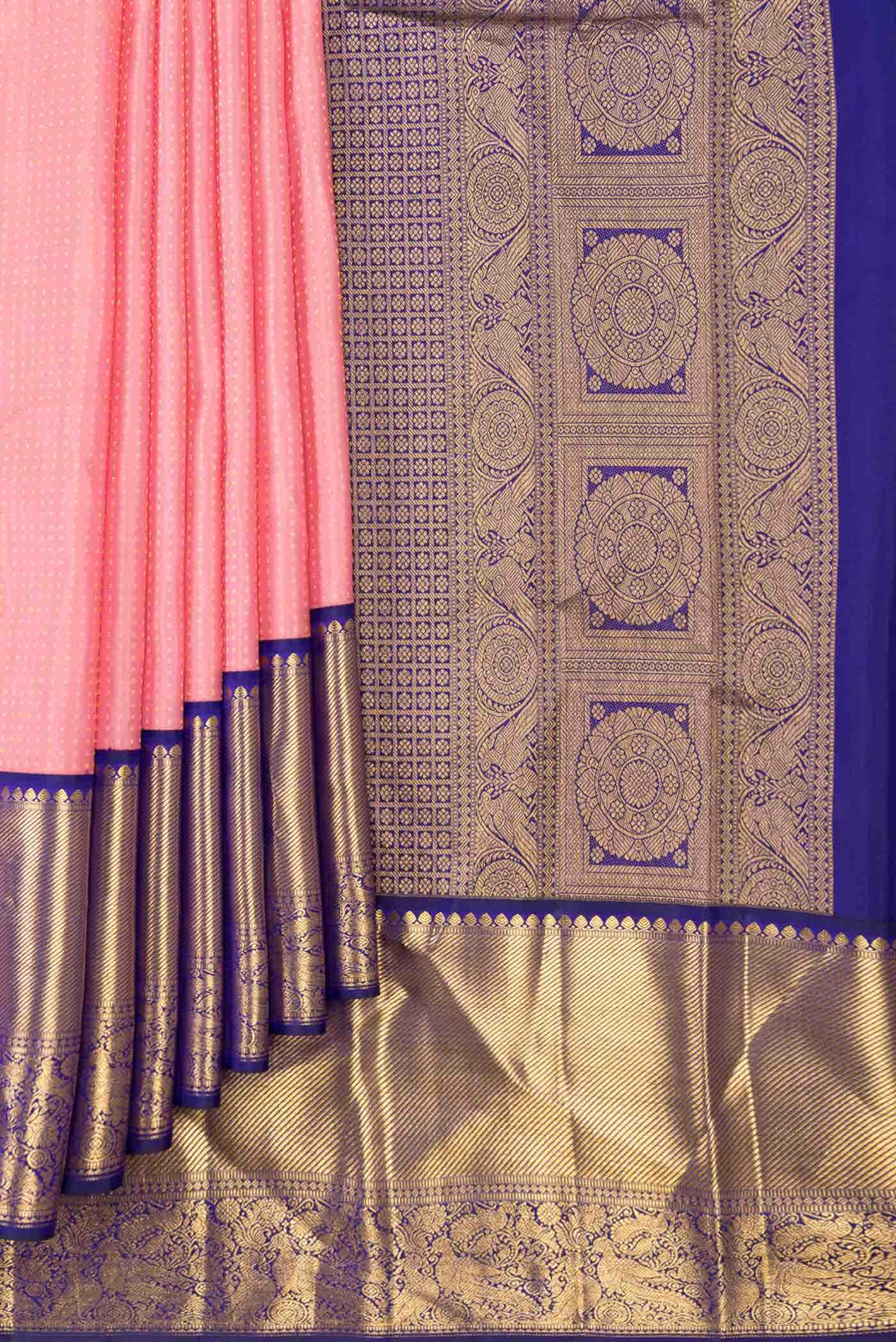 Pink Dual Tone Kanchipuram Silk Saree