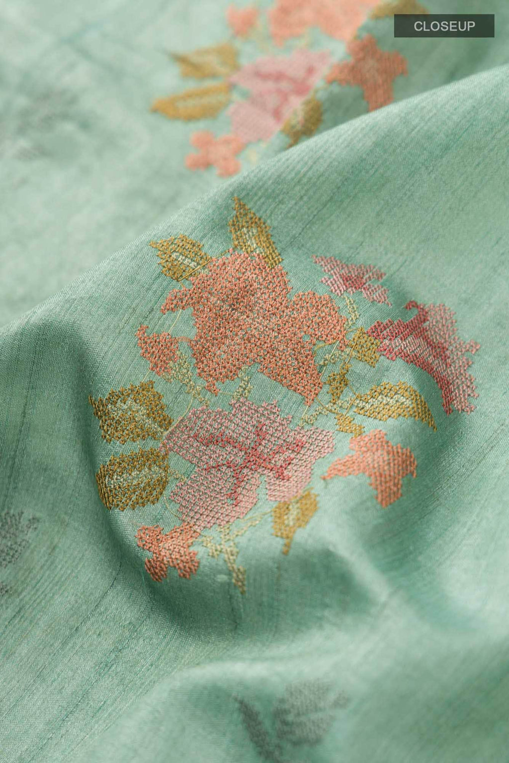Green Bhagalpuri Tussar Silk Saree