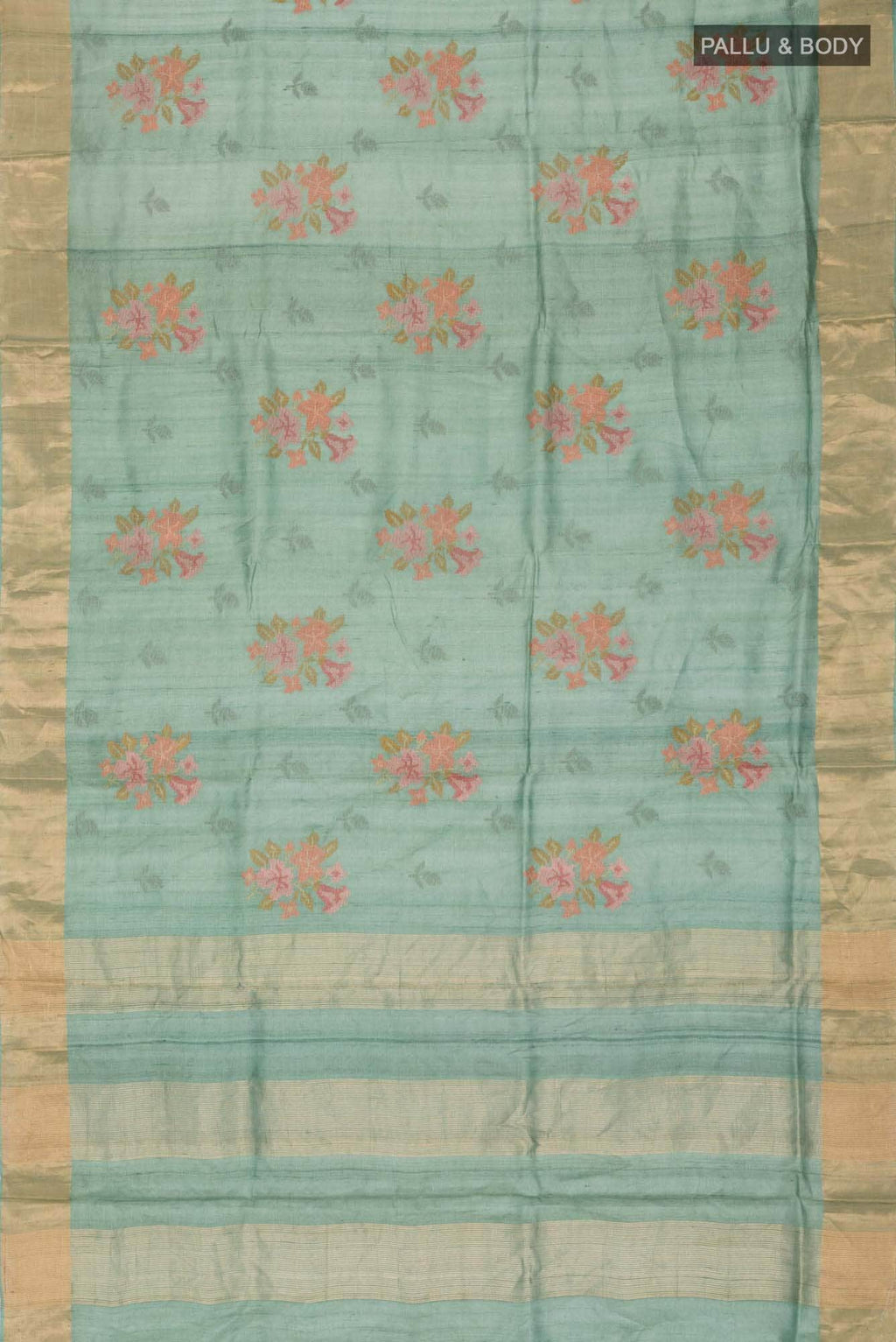 Green Bhagalpuri Tussar Silk Saree