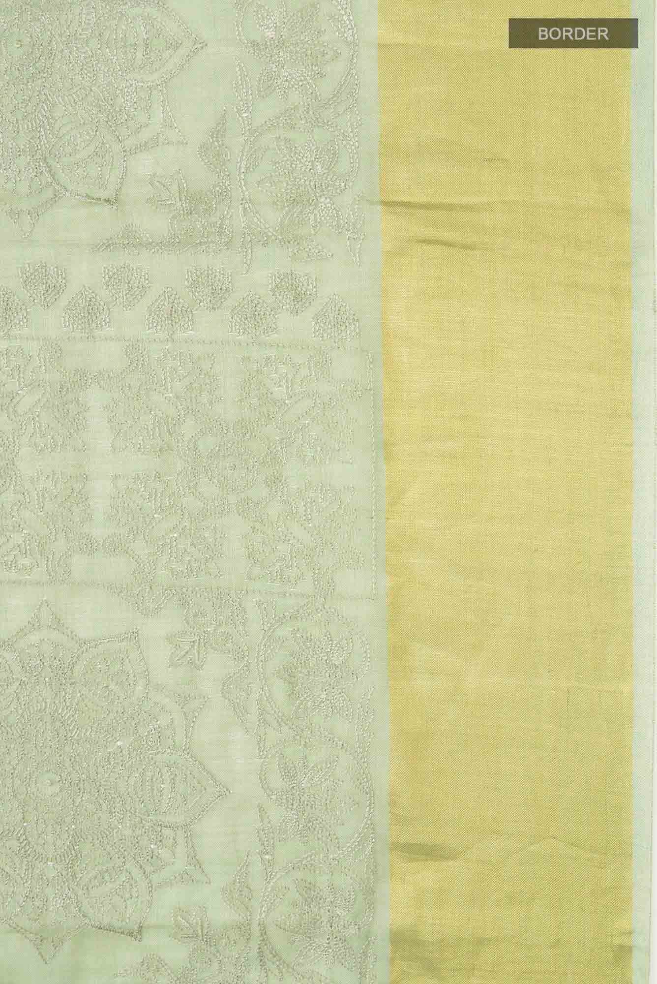 Sage Green Bhagalpuri Tussar Silk Saree