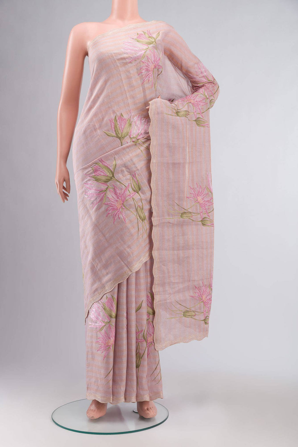 Rose pink Tissue Silk Saree