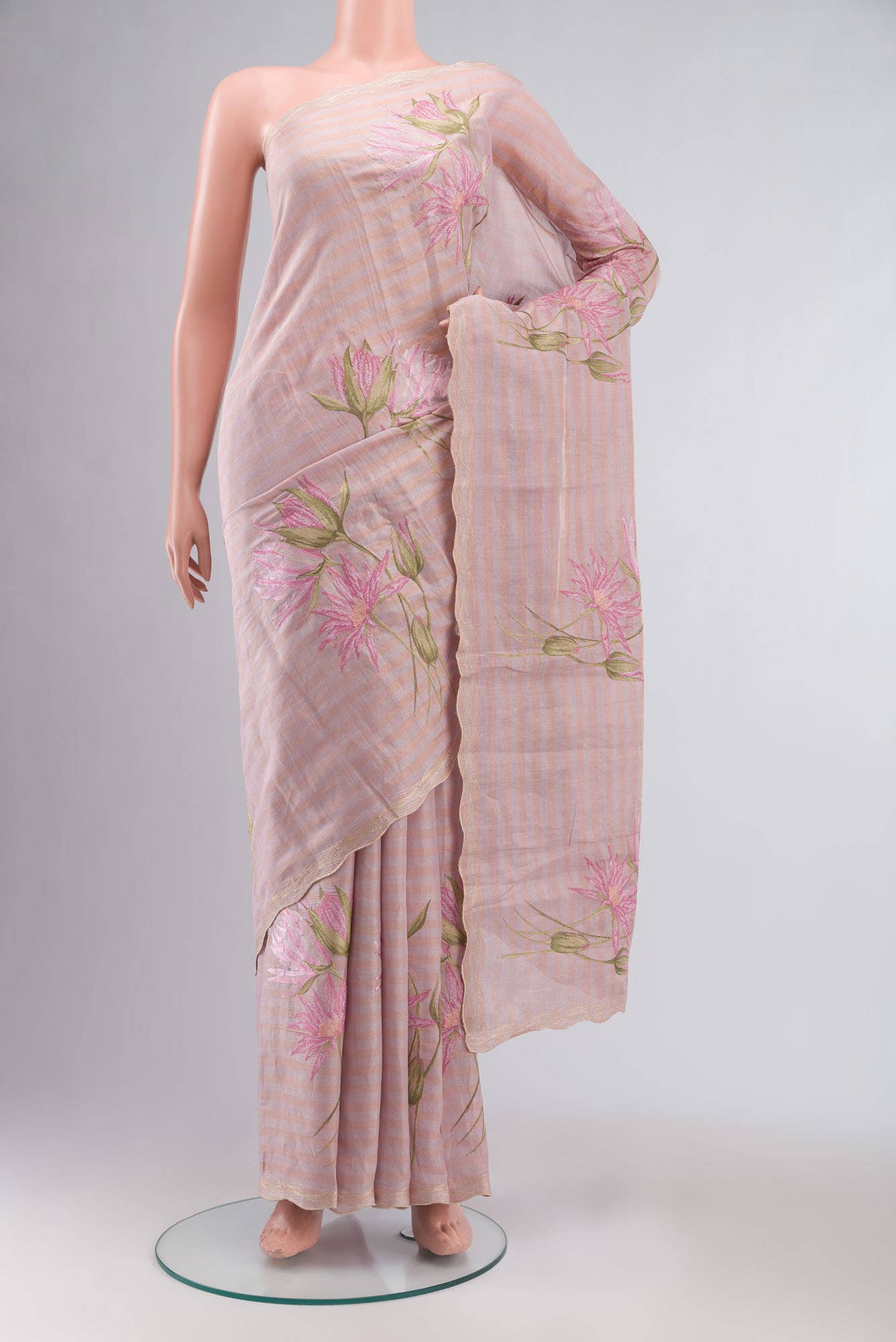 Rose pink Tissue Silk Saree