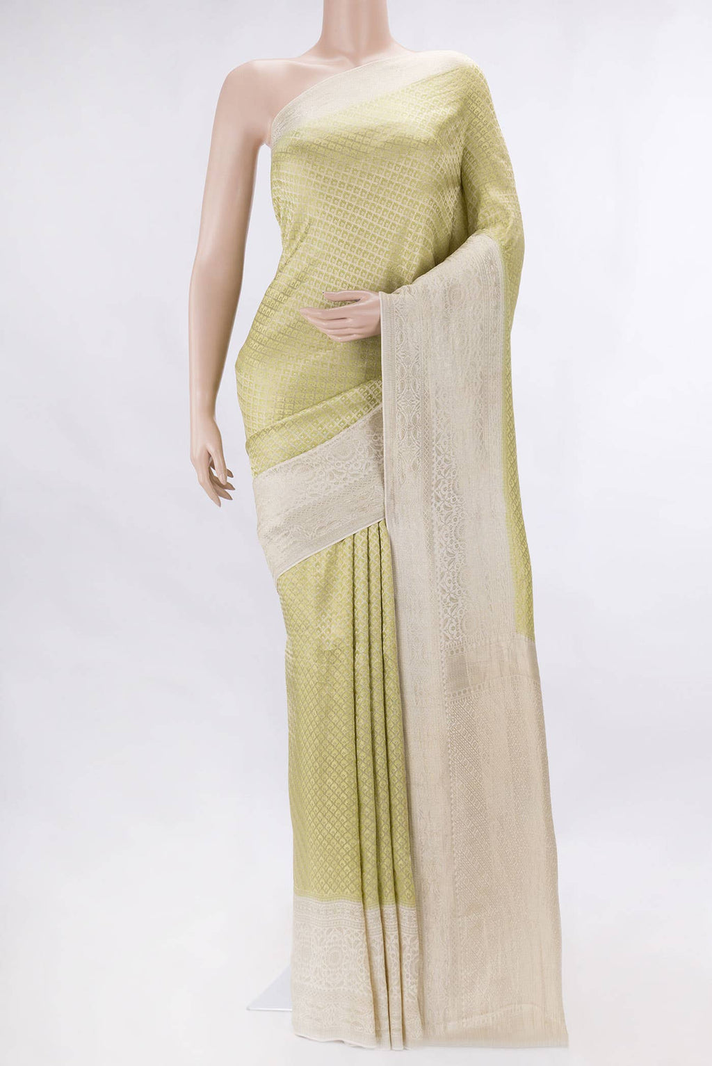 Parrot Green Dual Tone Mysore Georgette Saree
