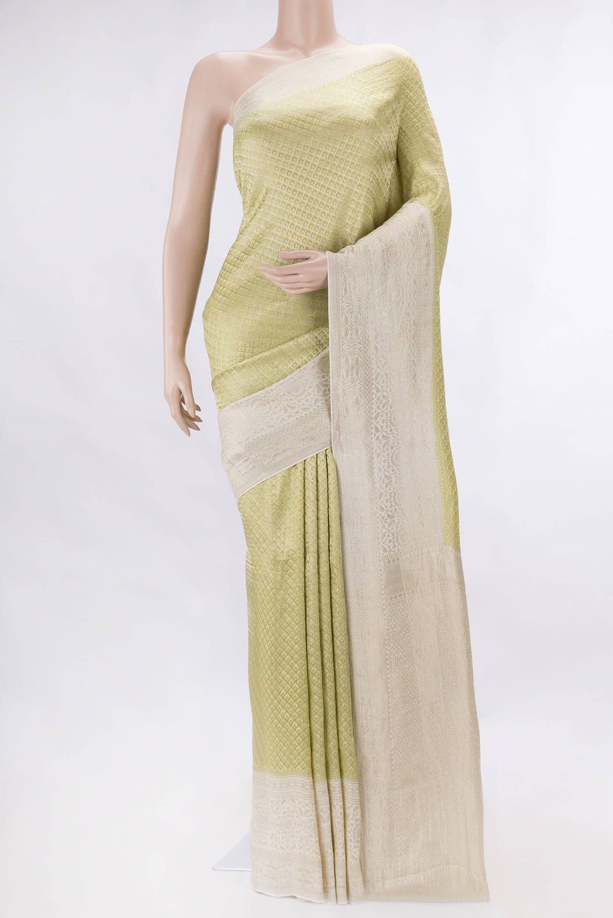 Green Mysore Crepe Saree