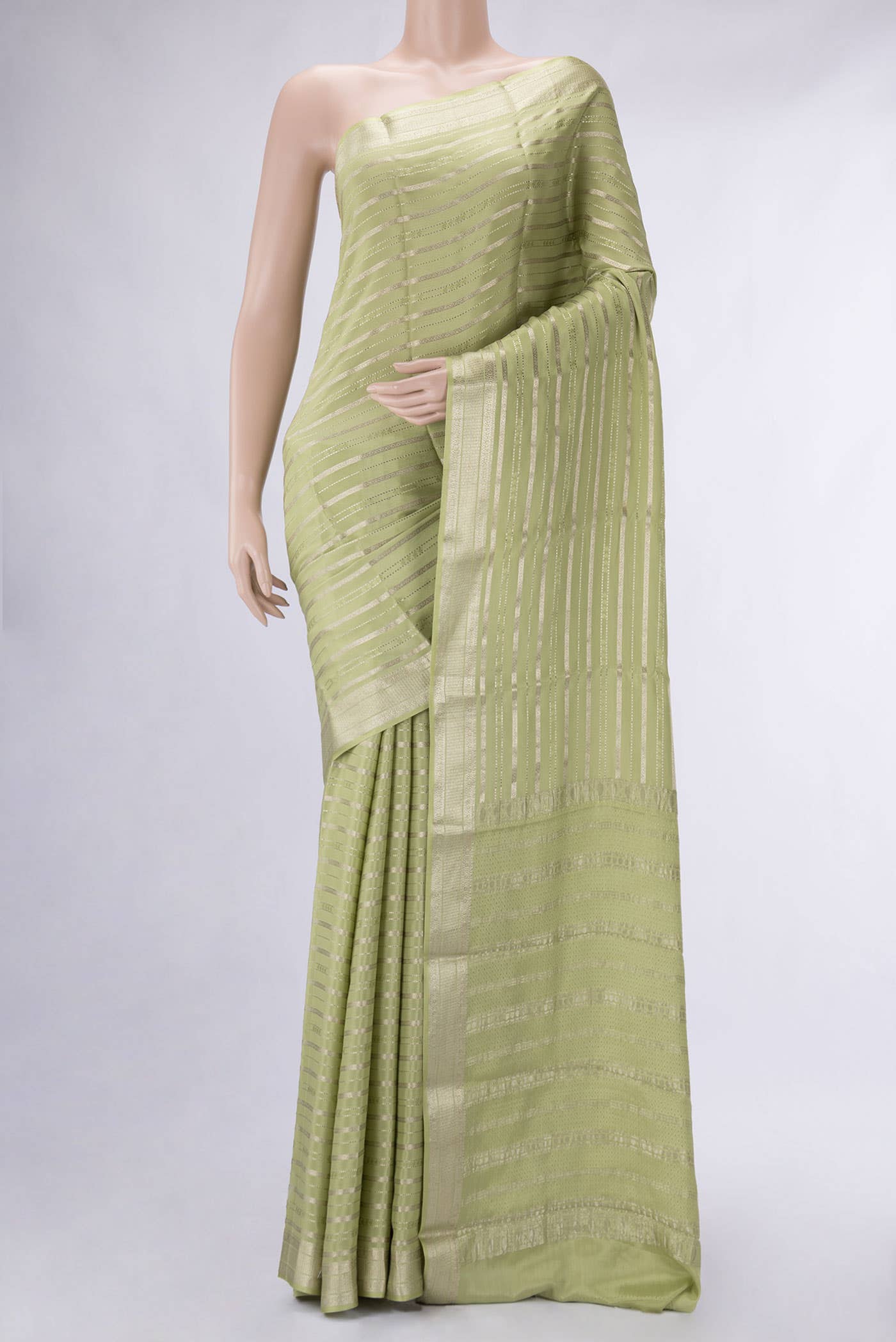Pista Green Banarasi Tissue Silk Saree