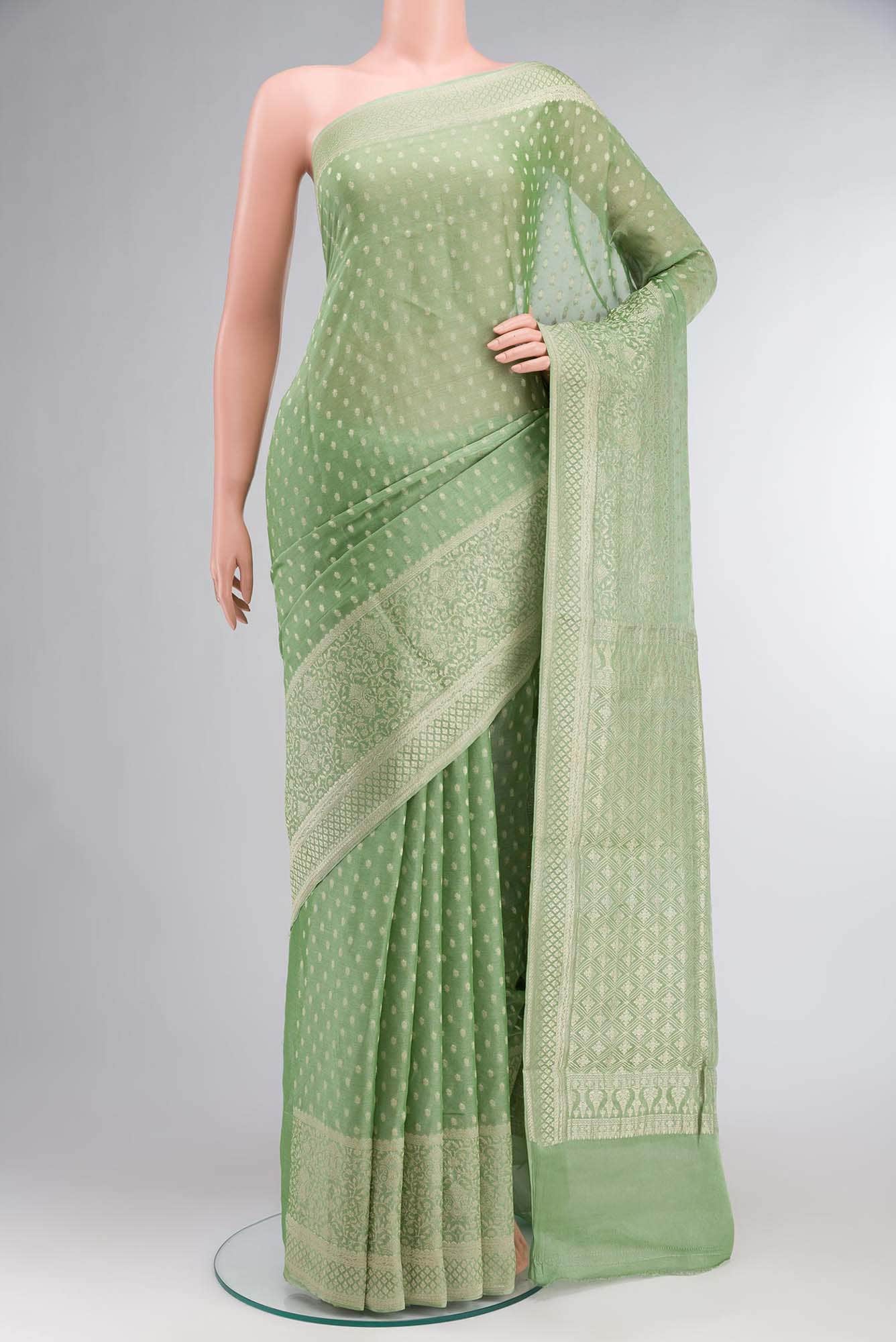 Green Georgette Saree