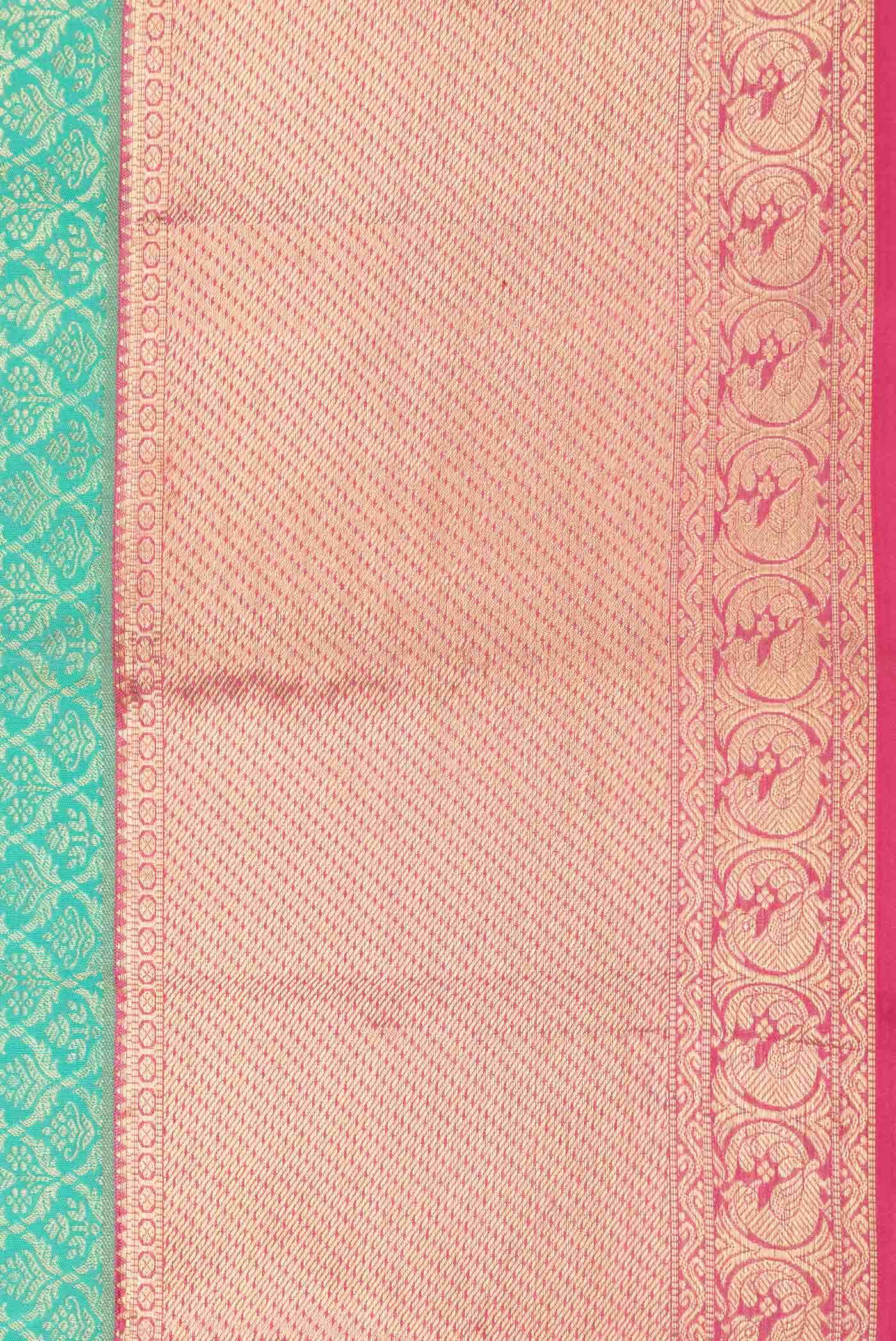 Sea Green Dual Tone Kanchipuram Silk Saree
