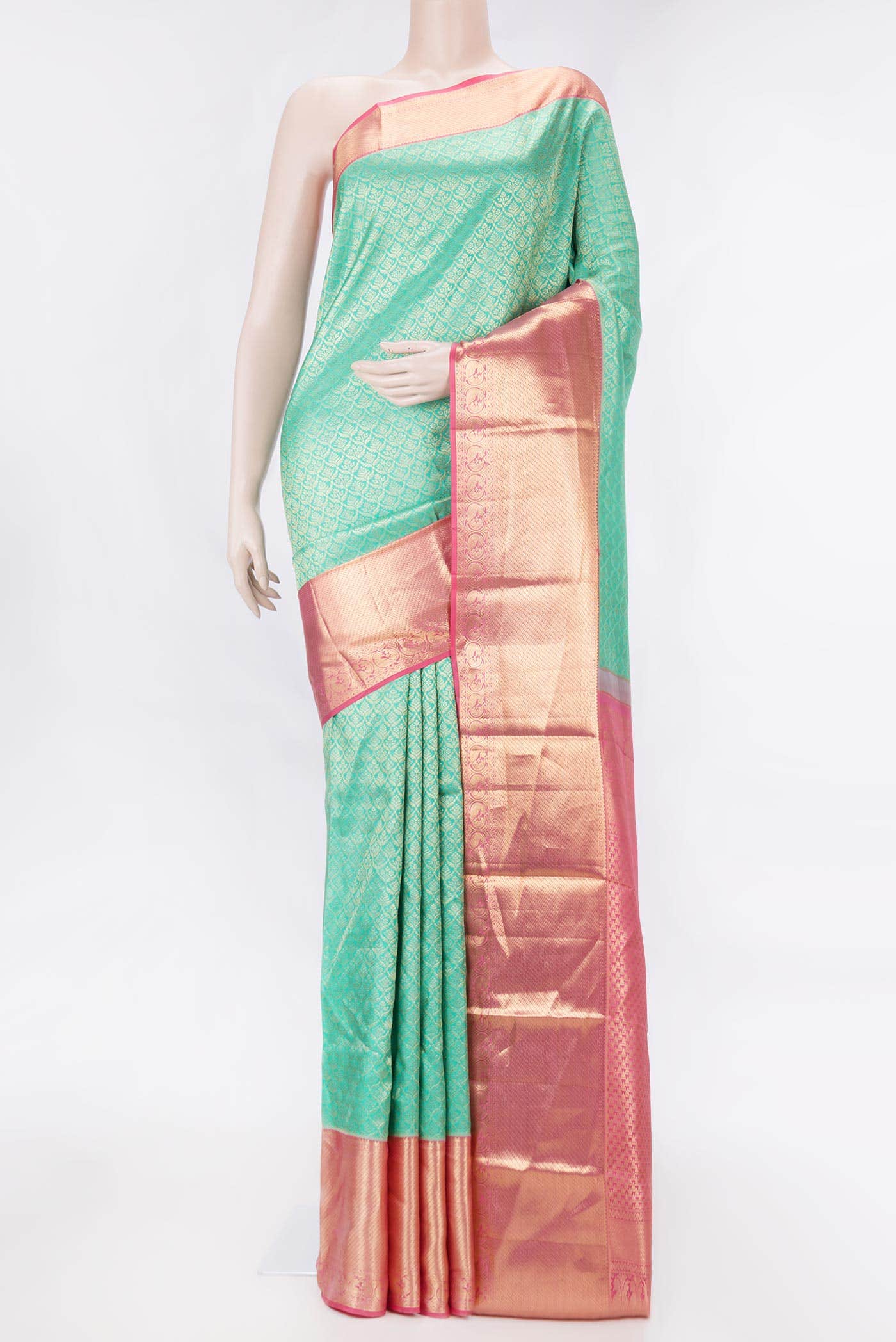 Sea Green Dual Tone Kanchipuram Silk Saree