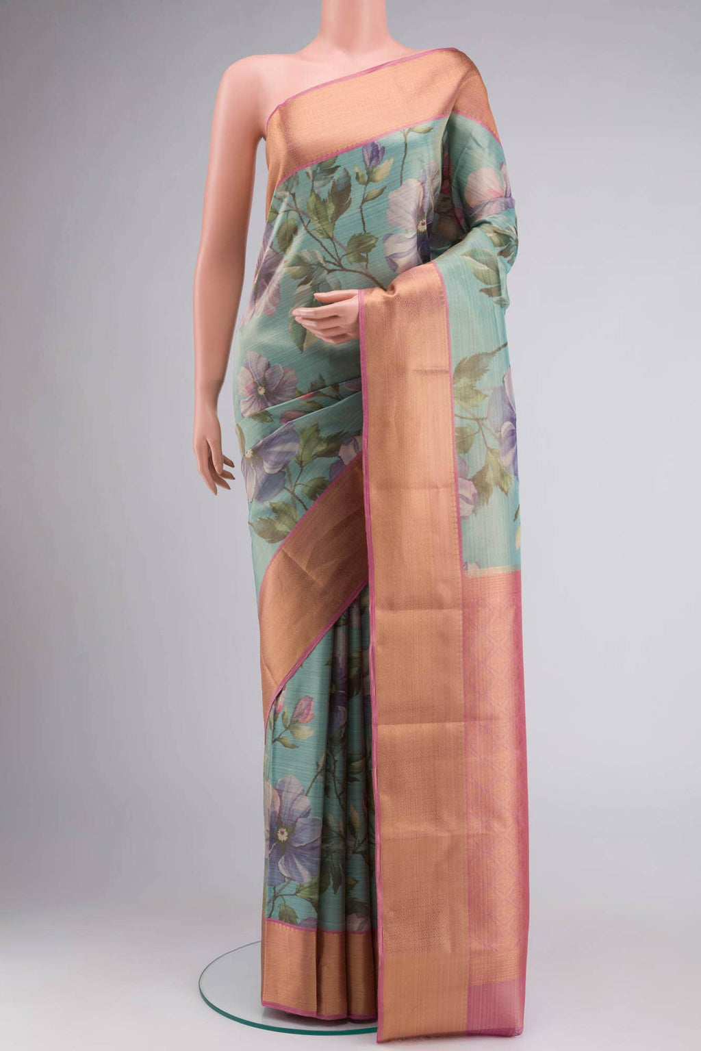 Green Blended Tissue Silk Saree
