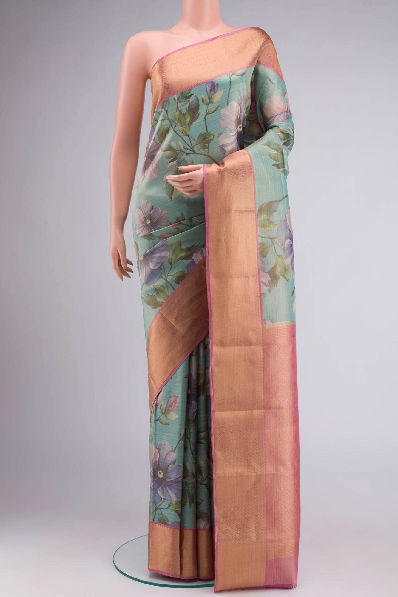 Green Blended Tissue Silk Saree
