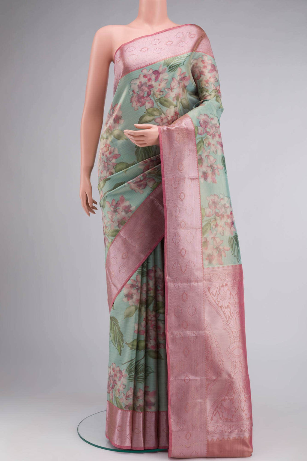 Green Blended Tissue Silk Saree