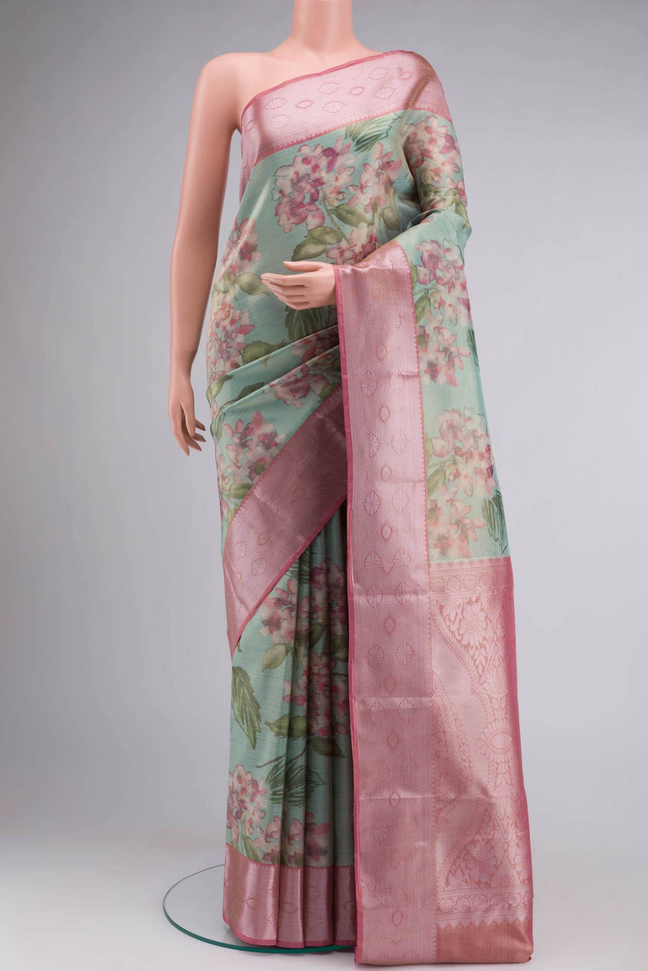 Green Blended Tissue Silk Saree