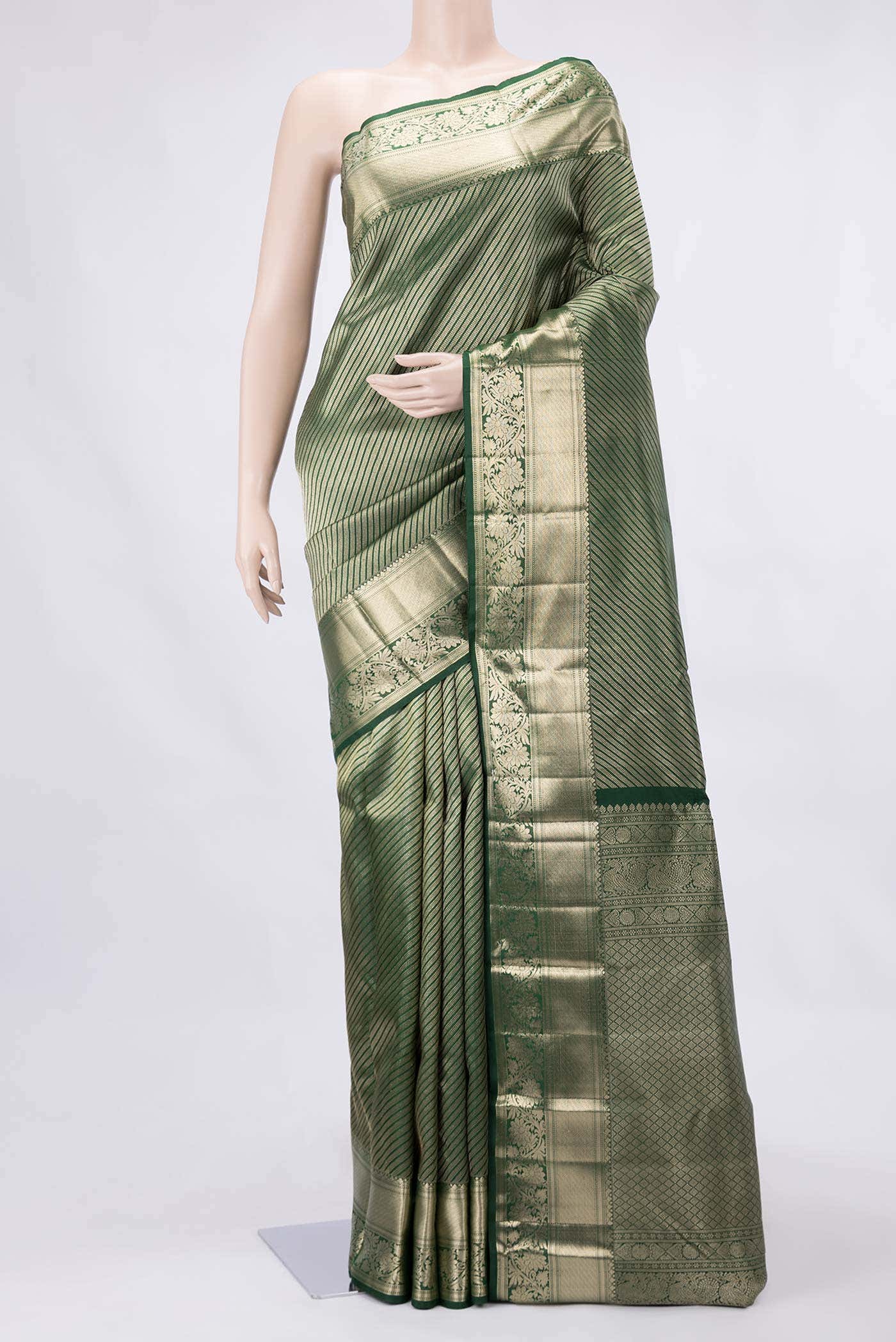 Green Dual Tone Kanchipuram Silk Saree
