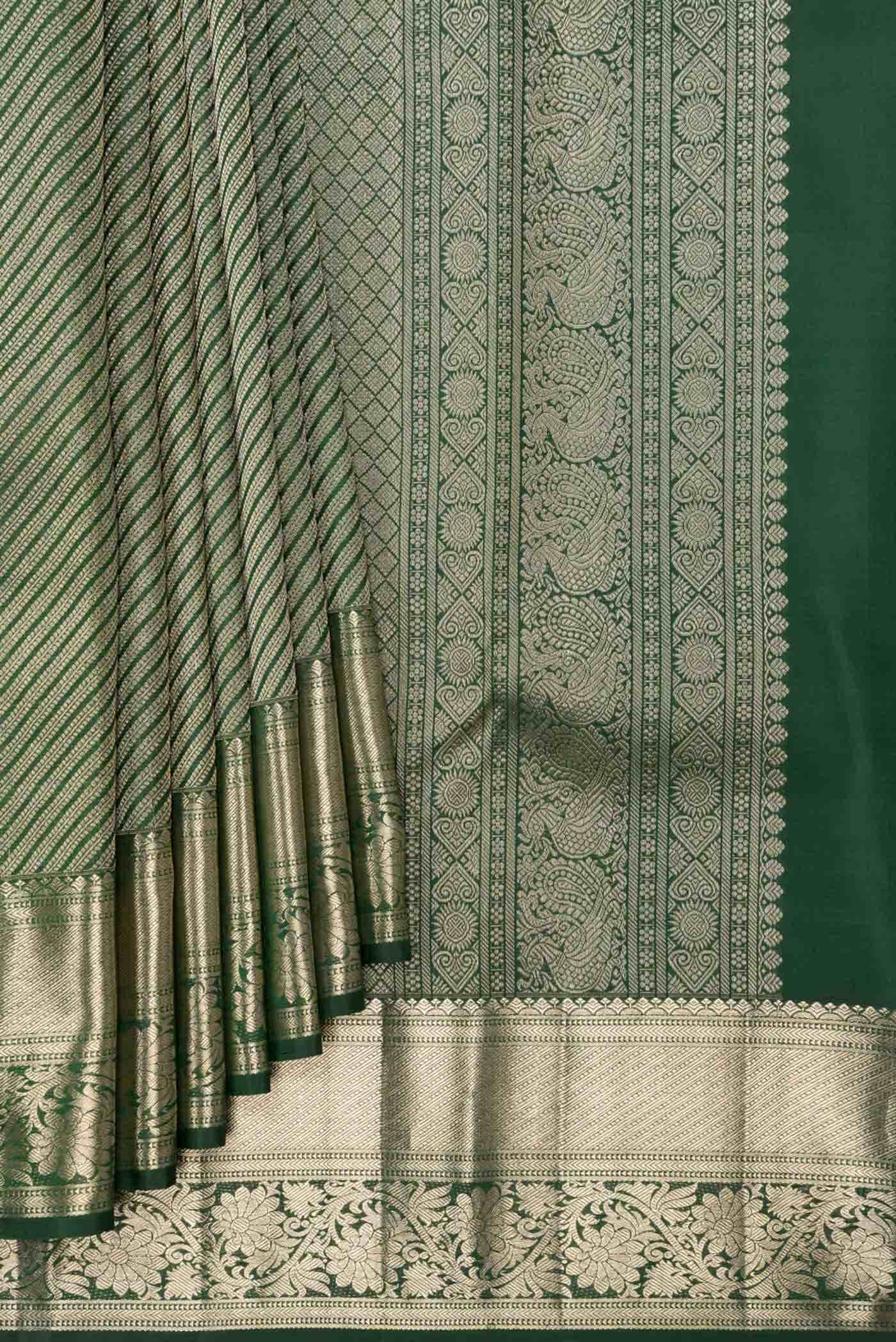 Green Dual Tone Kanchipuram Silk Saree
