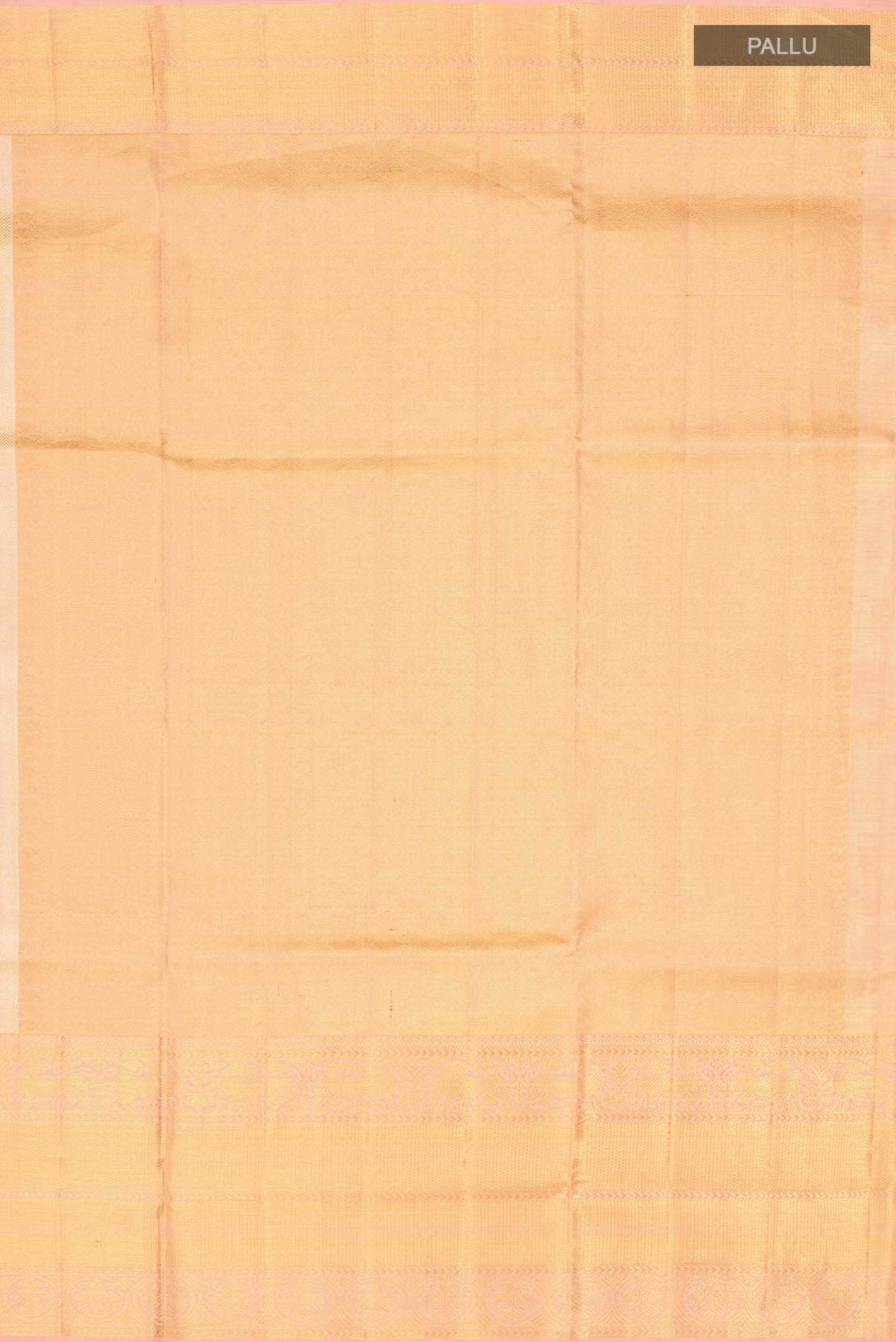 Peach with Gold Dual Tone Kanchipuram Tissue Silk Saree