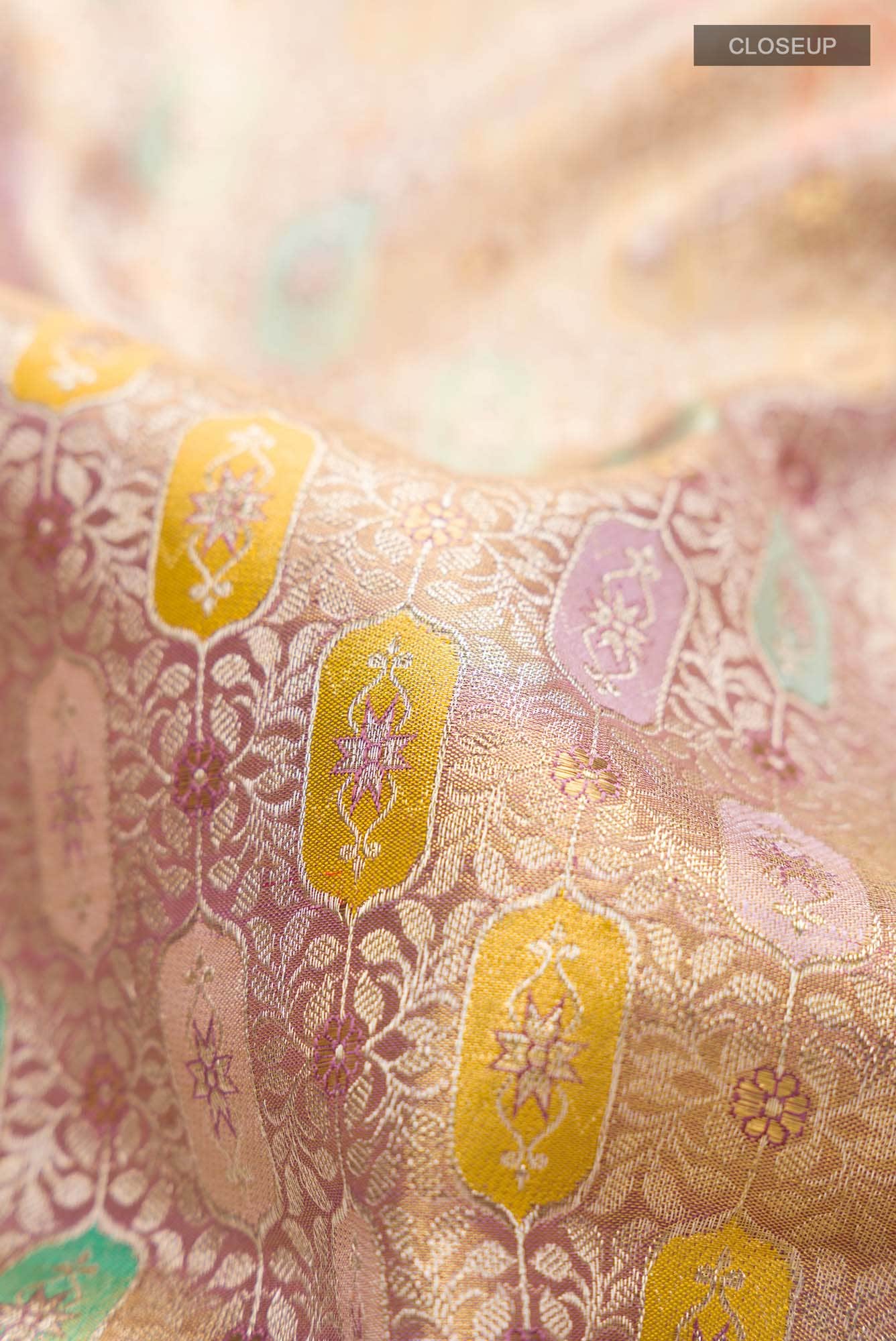 Pure Silk Pure Zari Lavender Kanchipuram Tissue Saree