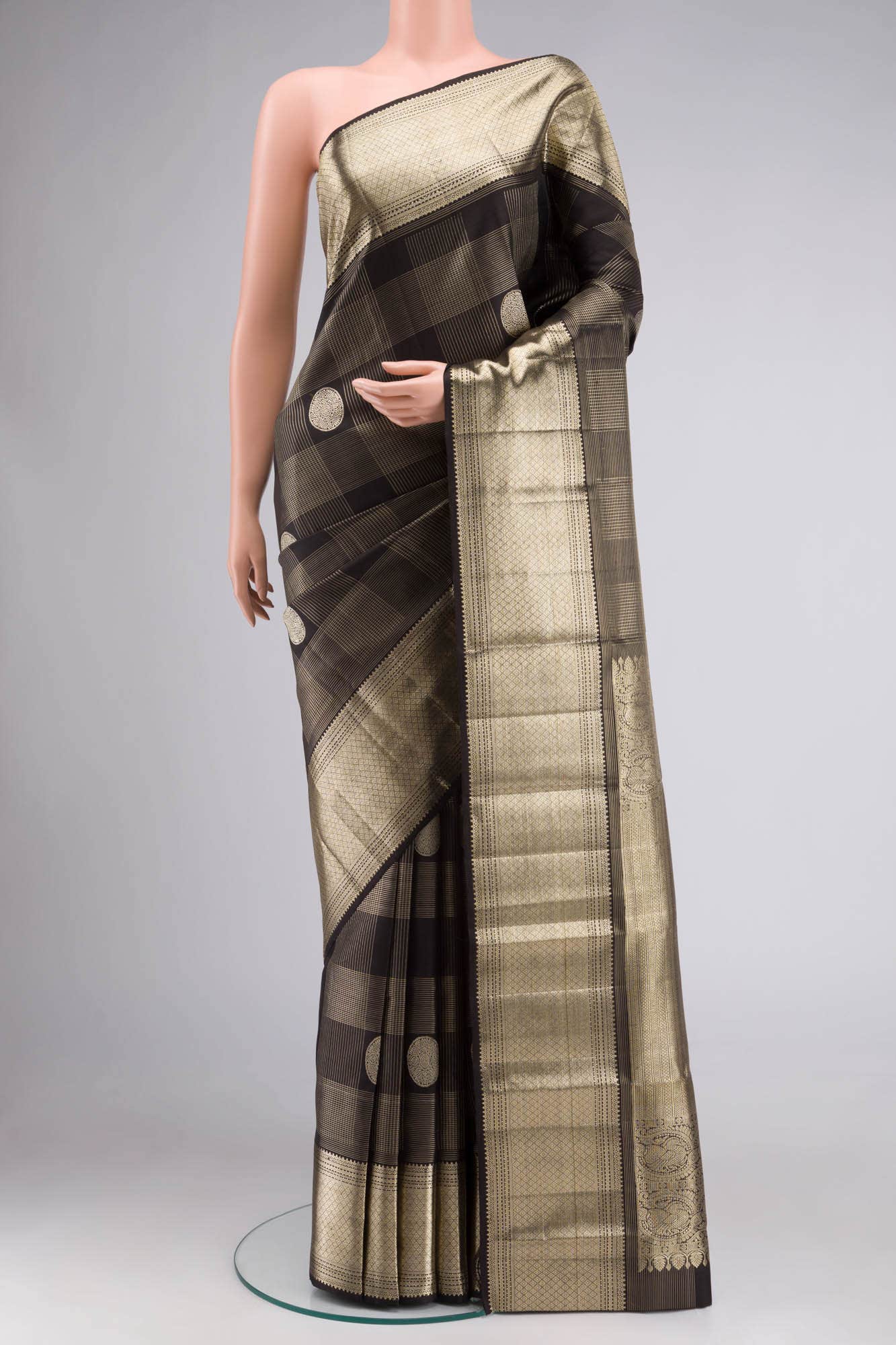 Black Kanchipuram Silk Saree