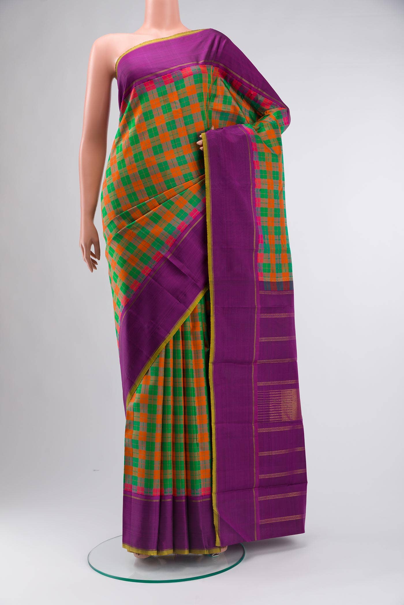 Pure Silk Pure Zari Multi Kanchipuram Saree