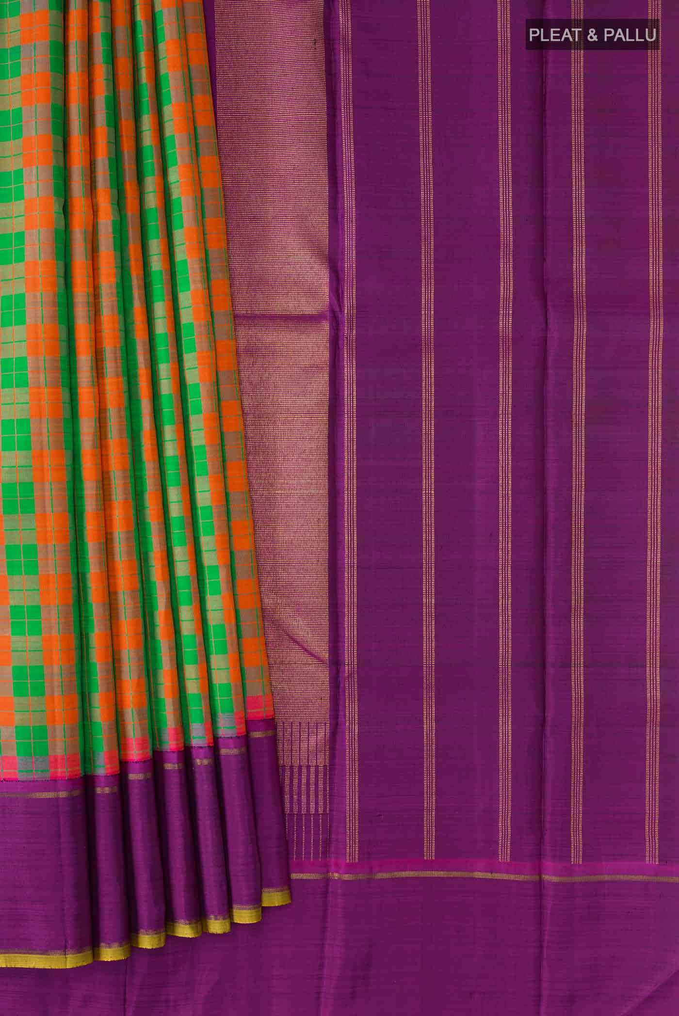 Pure Silk Pure Zari Multi Kanchipuram Saree
