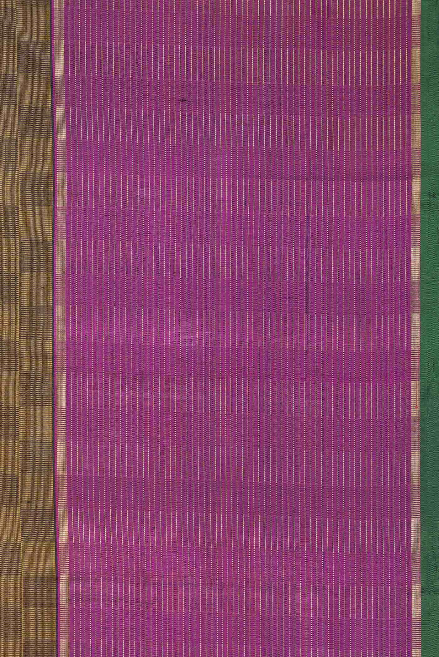 Pure Silk Pure Zari Mehandi Green Kanchipuram Saree