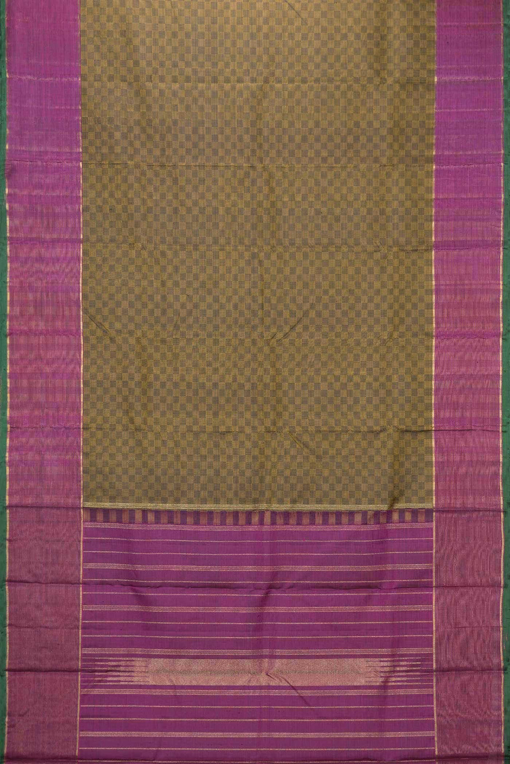 Pure Silk Pure Zari Mehandi Green Kanchipuram Saree
