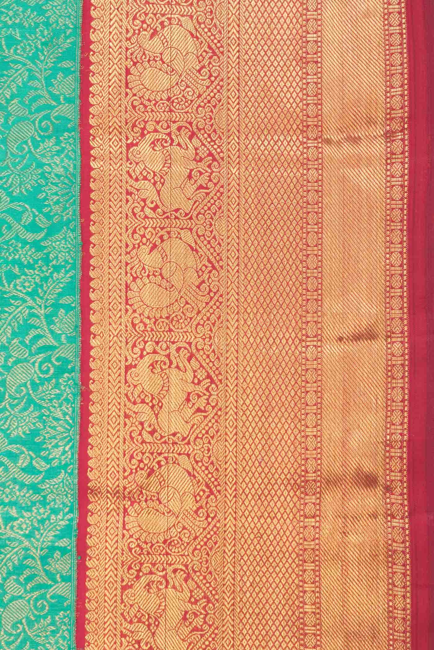 Green Dual Tone Kanchipuram Silk Saree