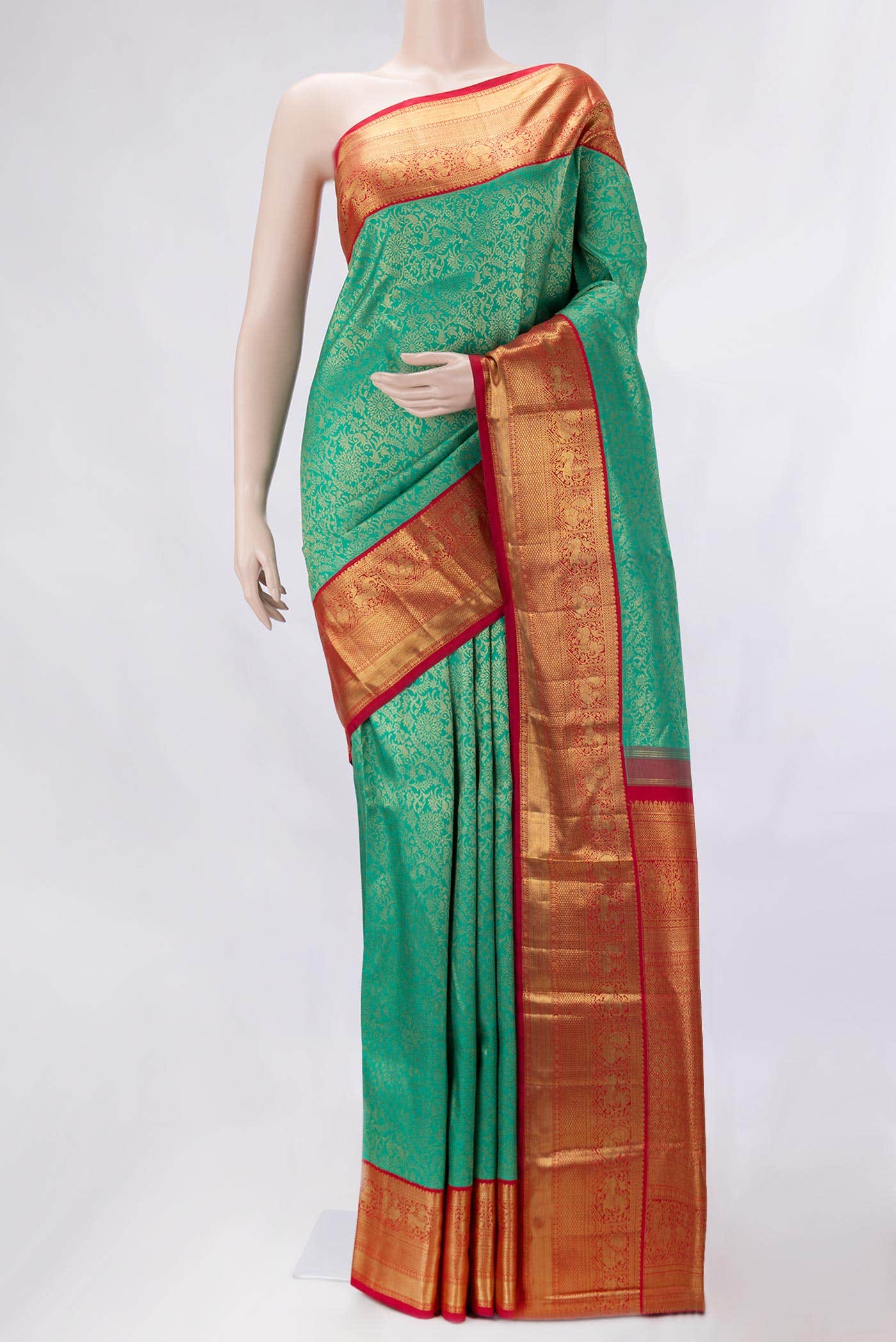 Green Dual Tone Kanchipuram Silk Saree