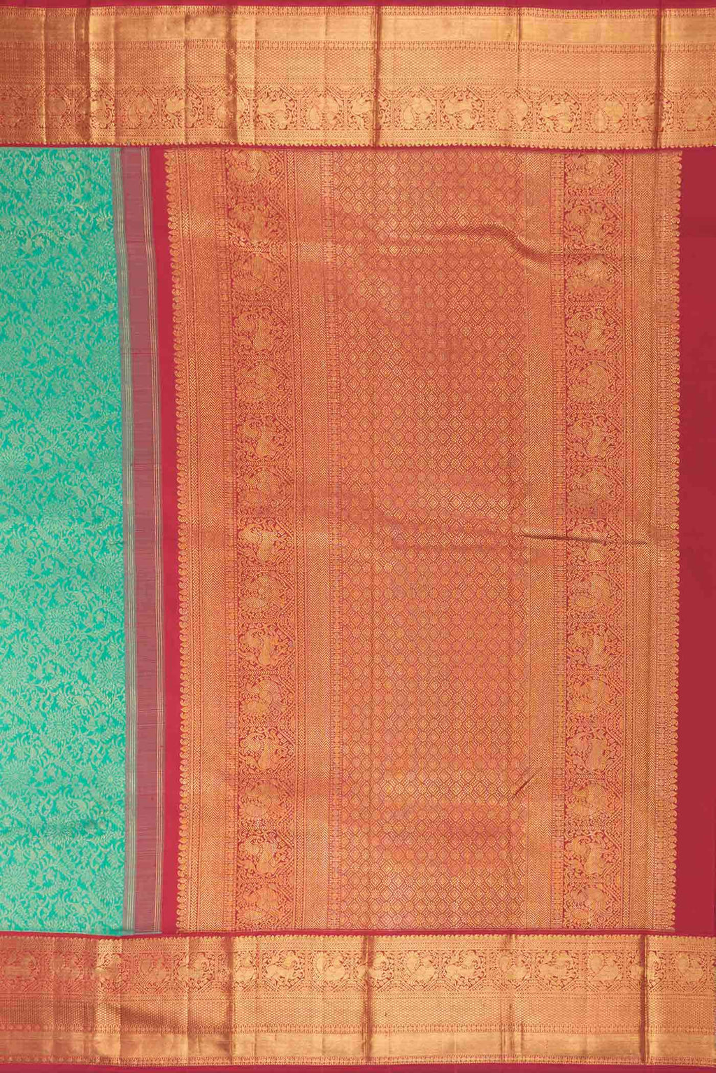 Green Dual Tone Kanchipuram Silk Saree