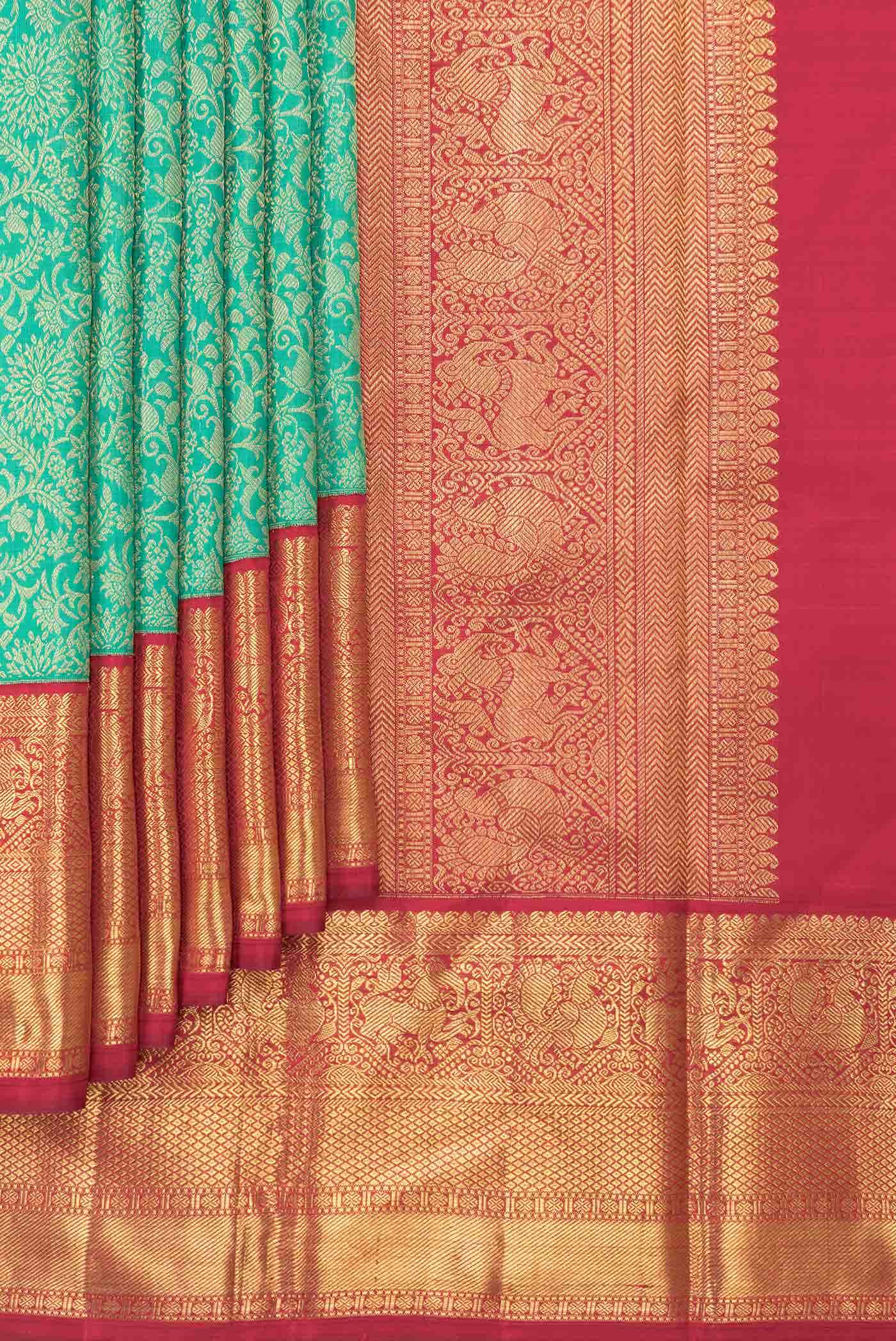 Green Dual Tone Kanchipuram Silk Saree