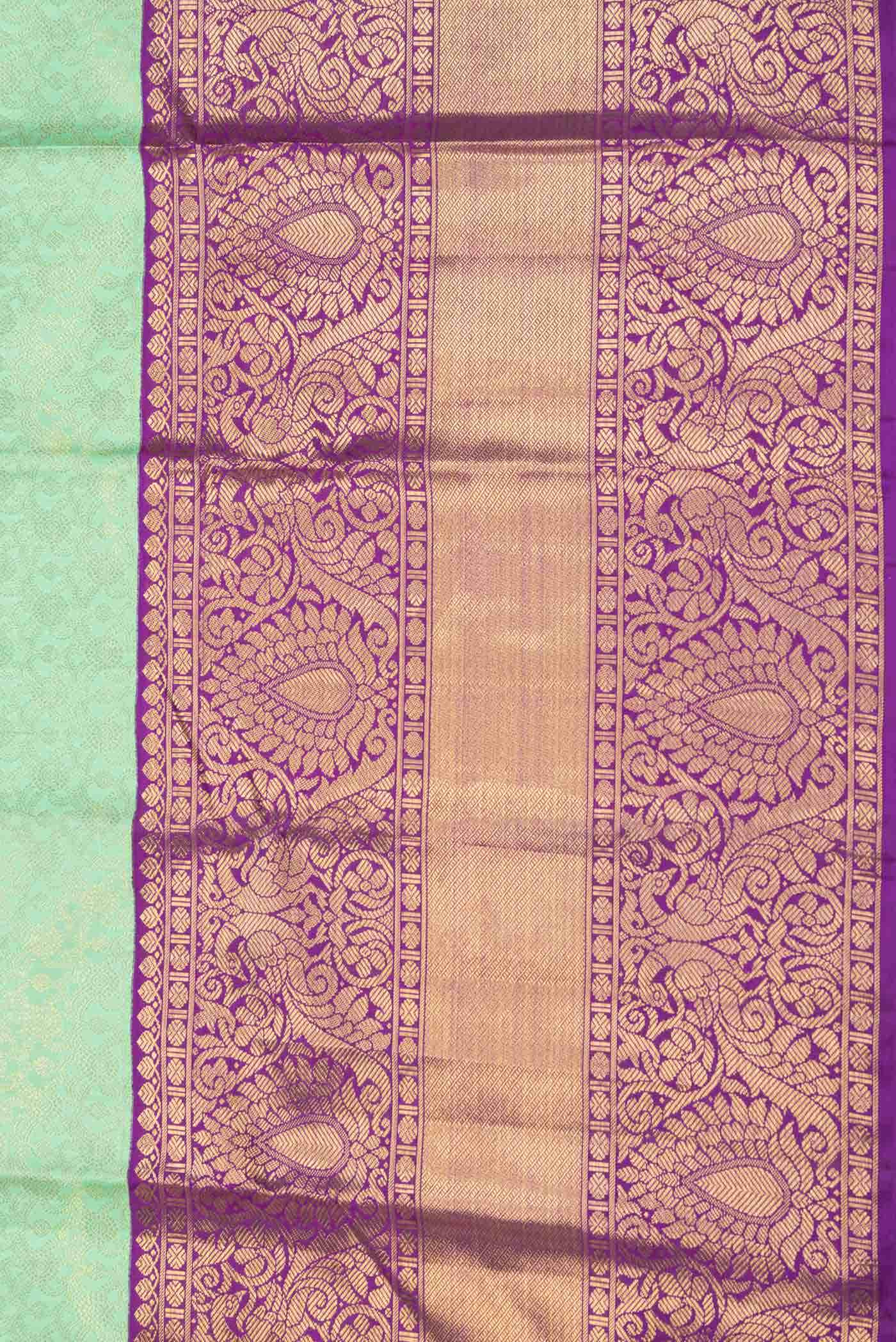Parrot Green Dual Tone Kanchipuram Silk Saree