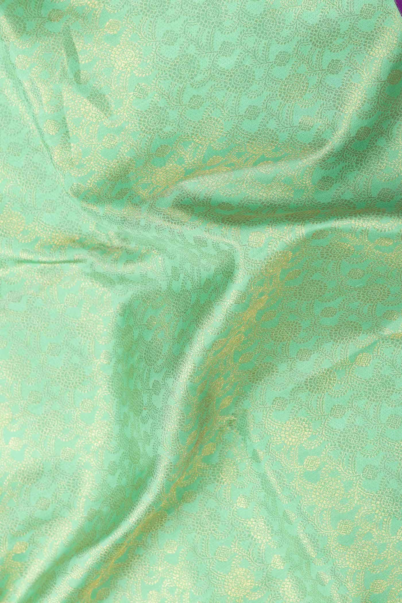 Parrot Green Dual Tone Kanchipuram Silk Saree