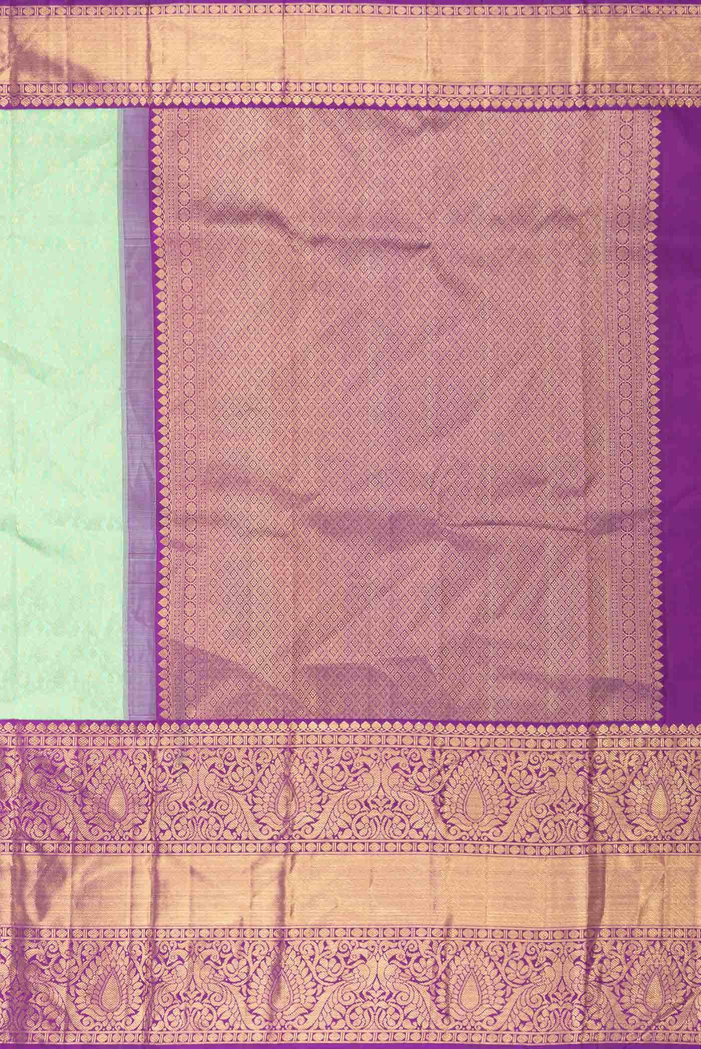 Parrot Green Dual Tone Kanchipuram Silk Saree