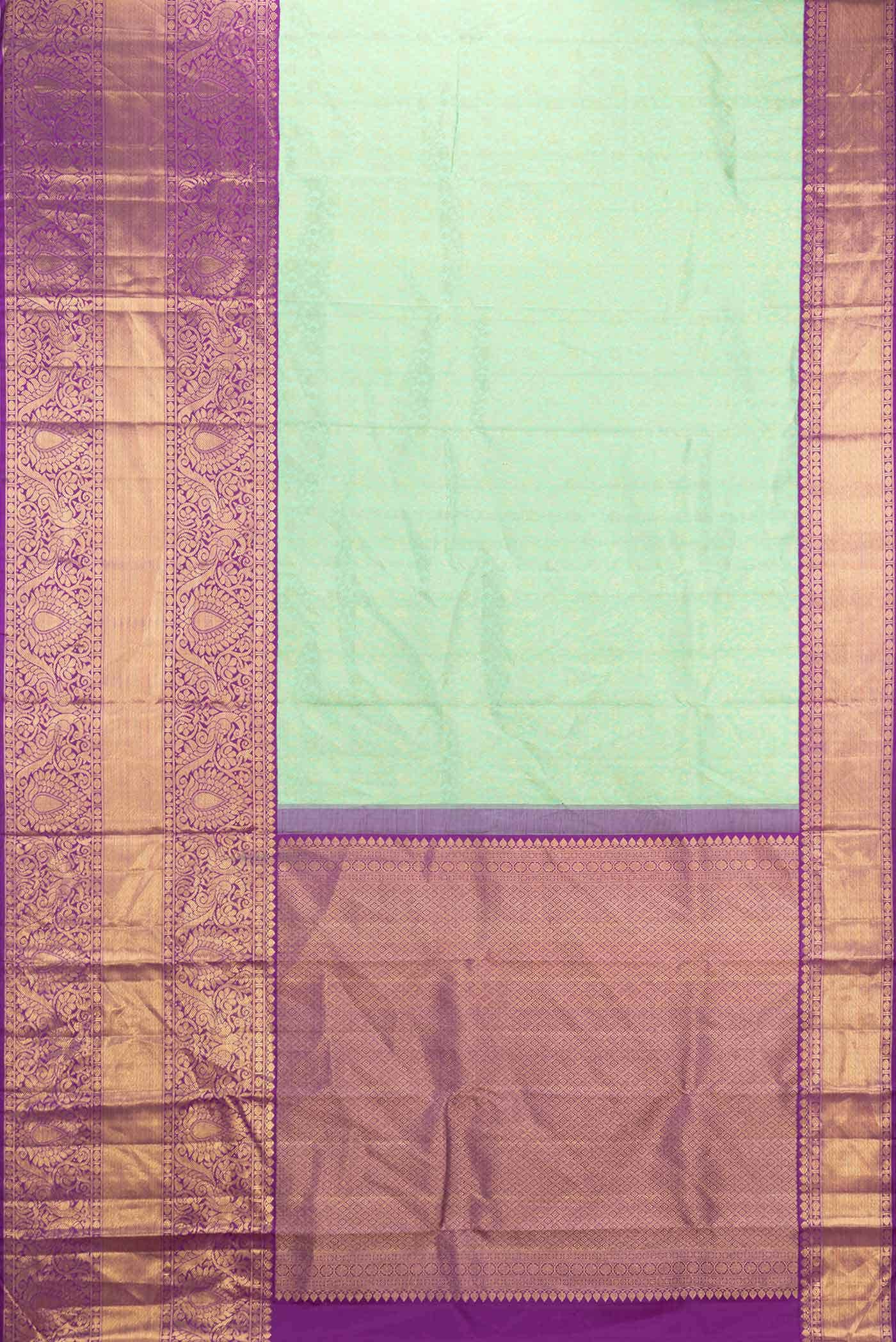 Parrot Green Dual Tone Kanchipuram Silk Saree