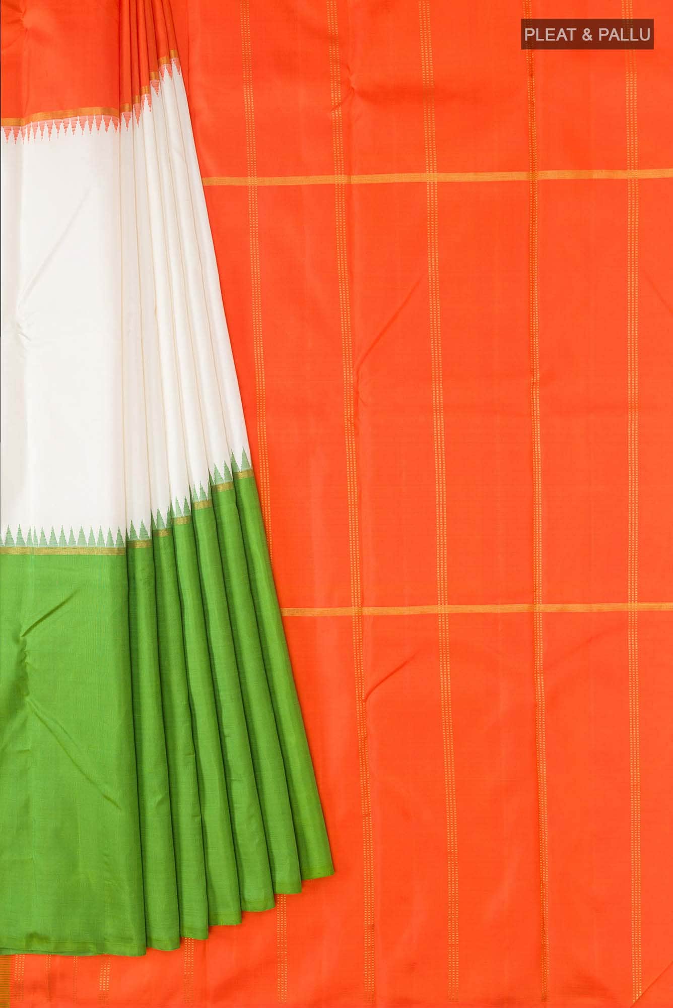Off White Kanchipuram Silk Saree