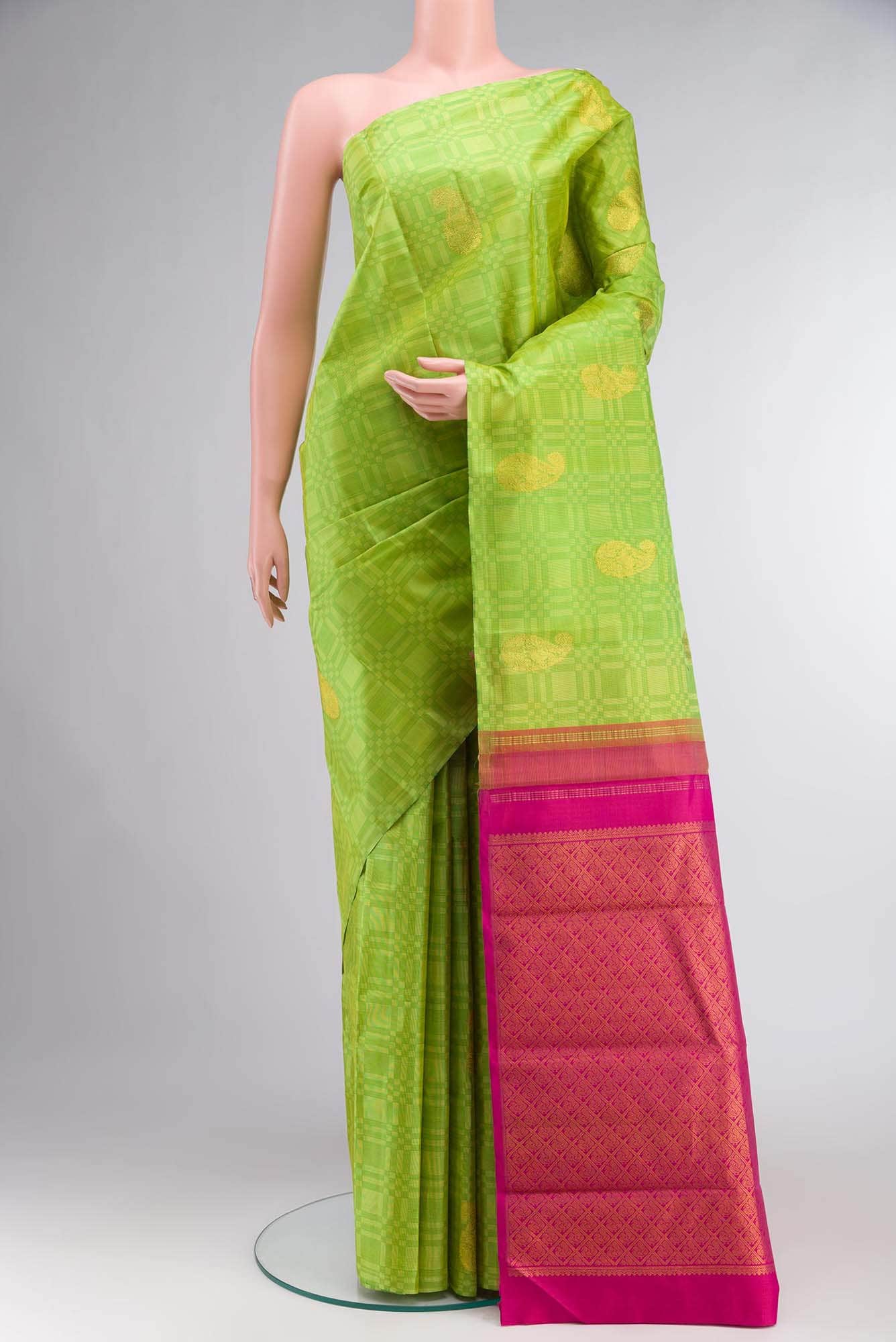 Green Dual Tone Kanchipuram Silk Saree